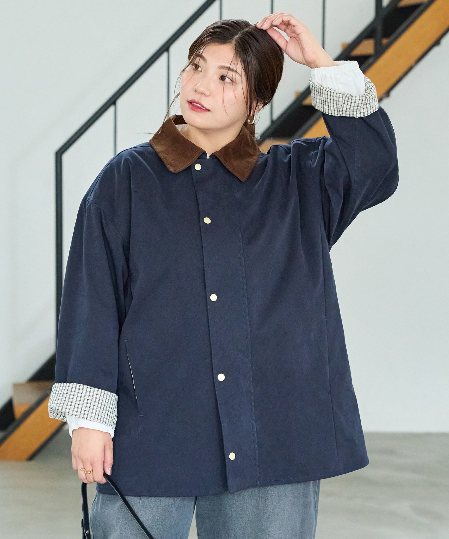 ネイビー model:162cm 着用サイズ:3L