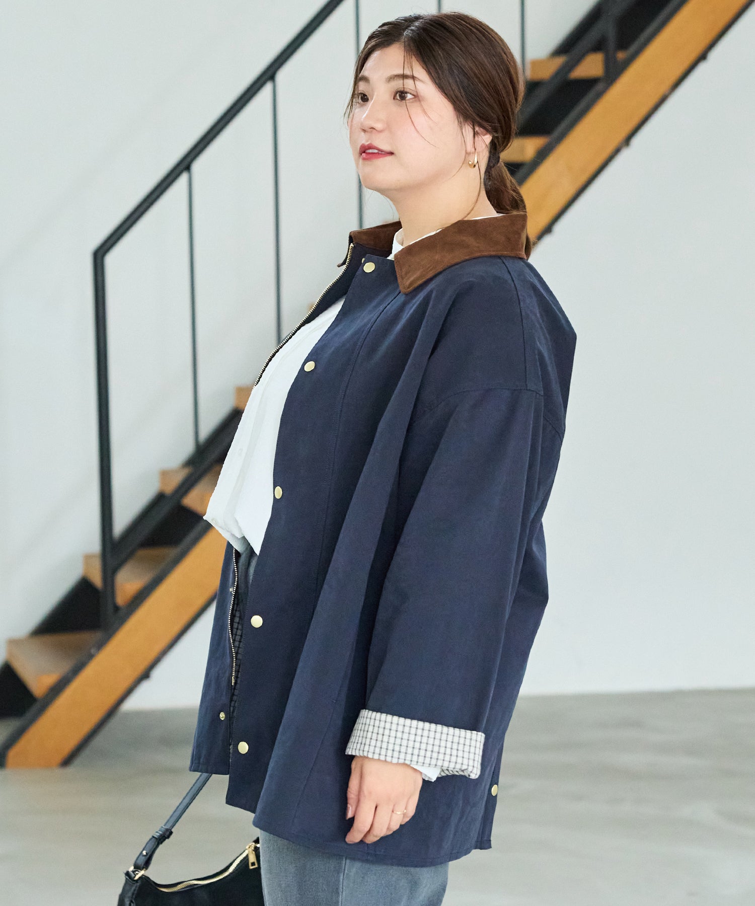 ネイビー model:162cm 着用サイズ:3L