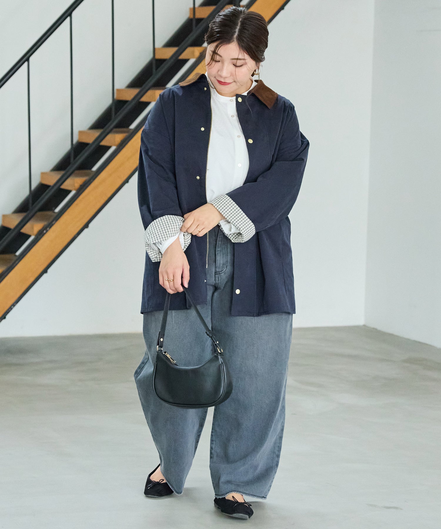 ネイビー model:162cm 着用サイズ:3L