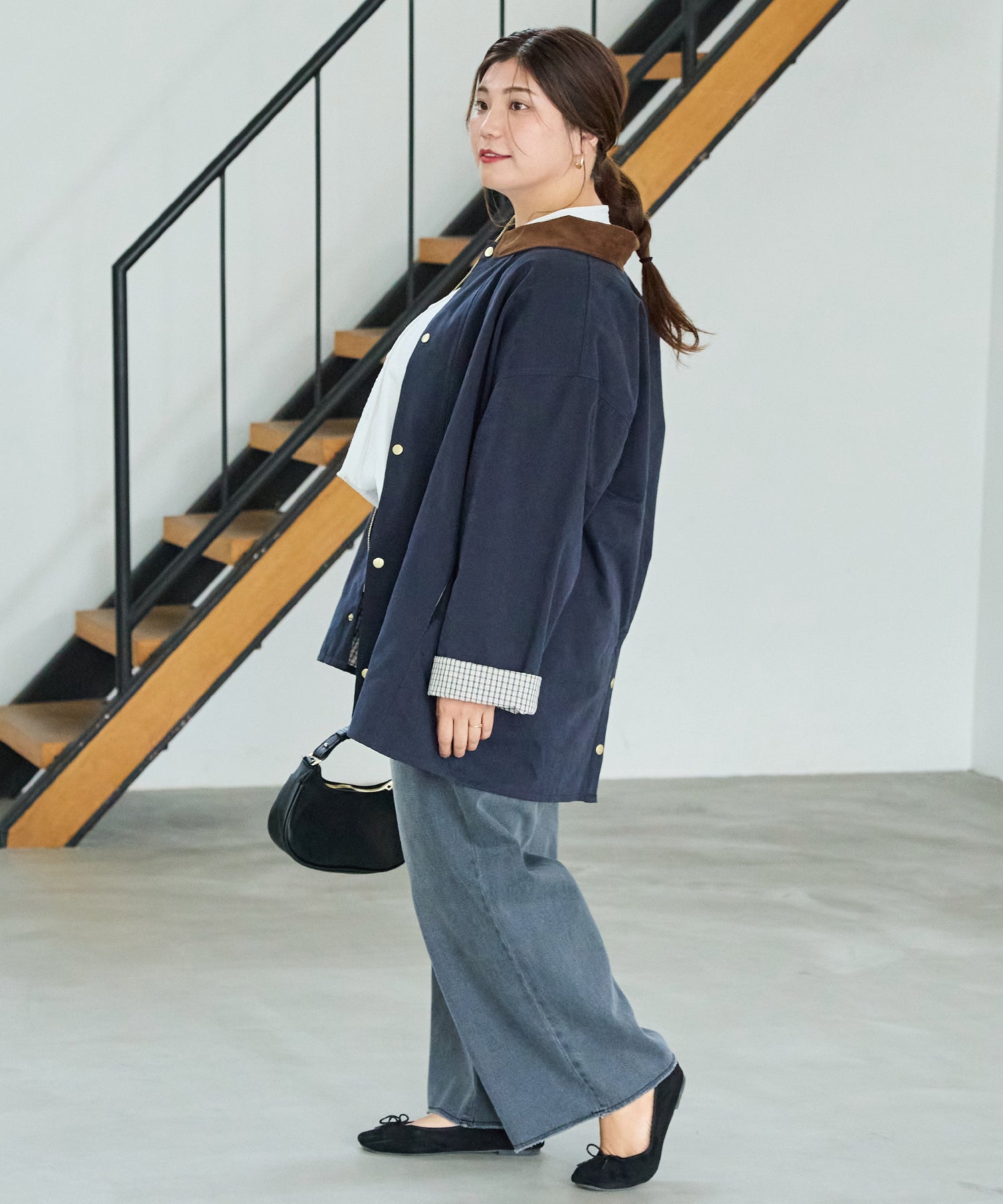 ネイビー model:162cm 着用サイズ:3L