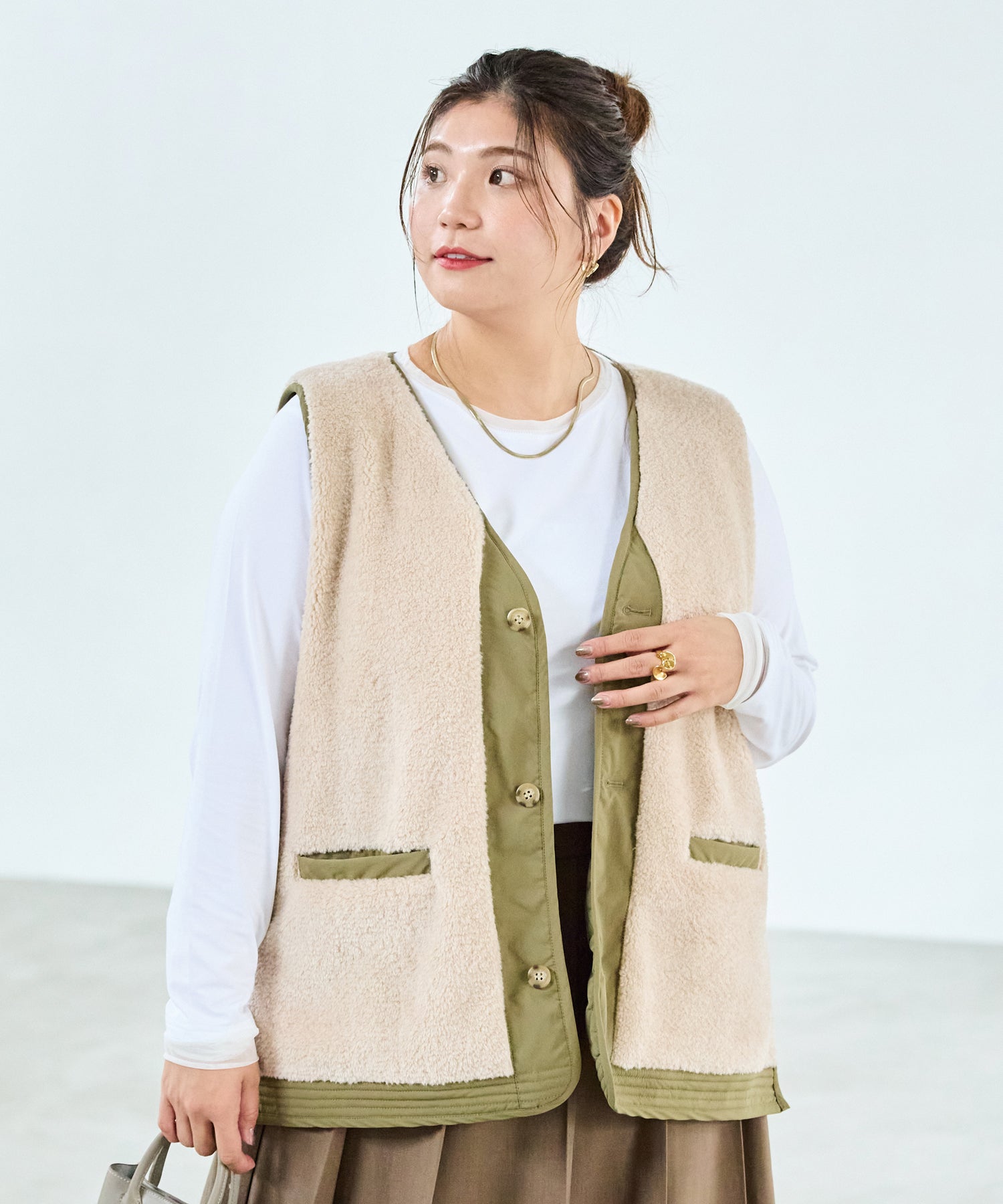 カーキ model:162cm 着用サイズ:3L