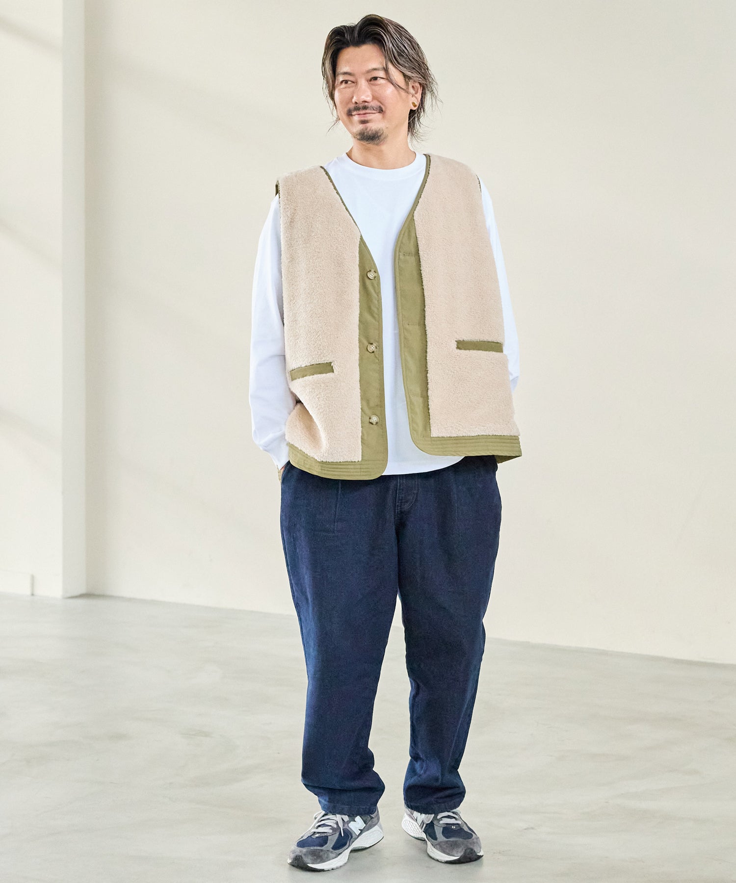 カーキ model:182cm 着用サイズ:4L
