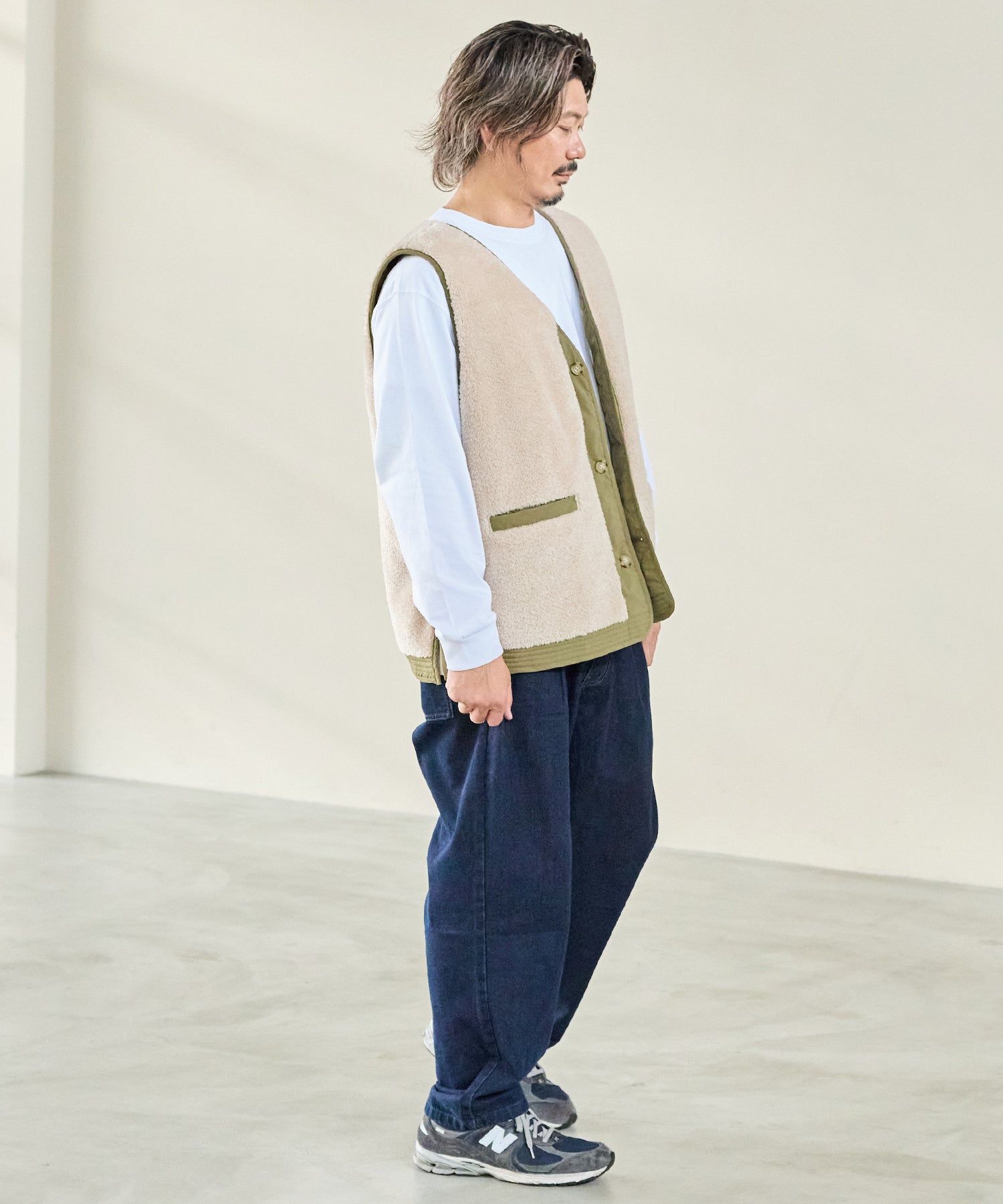 カーキ model:182cm 着用サイズ:4L