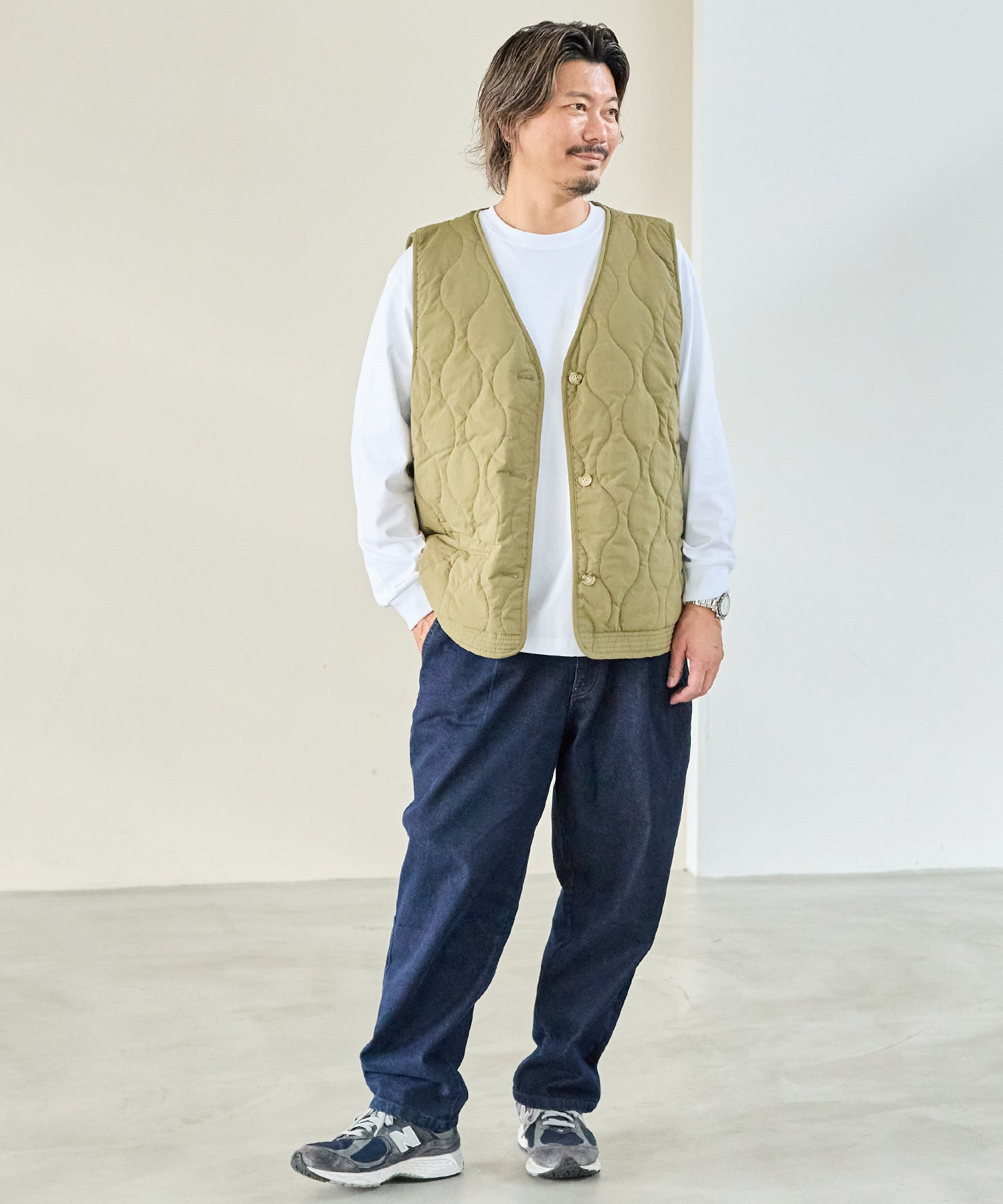 カーキ model:182cm 着用サイズ:4L