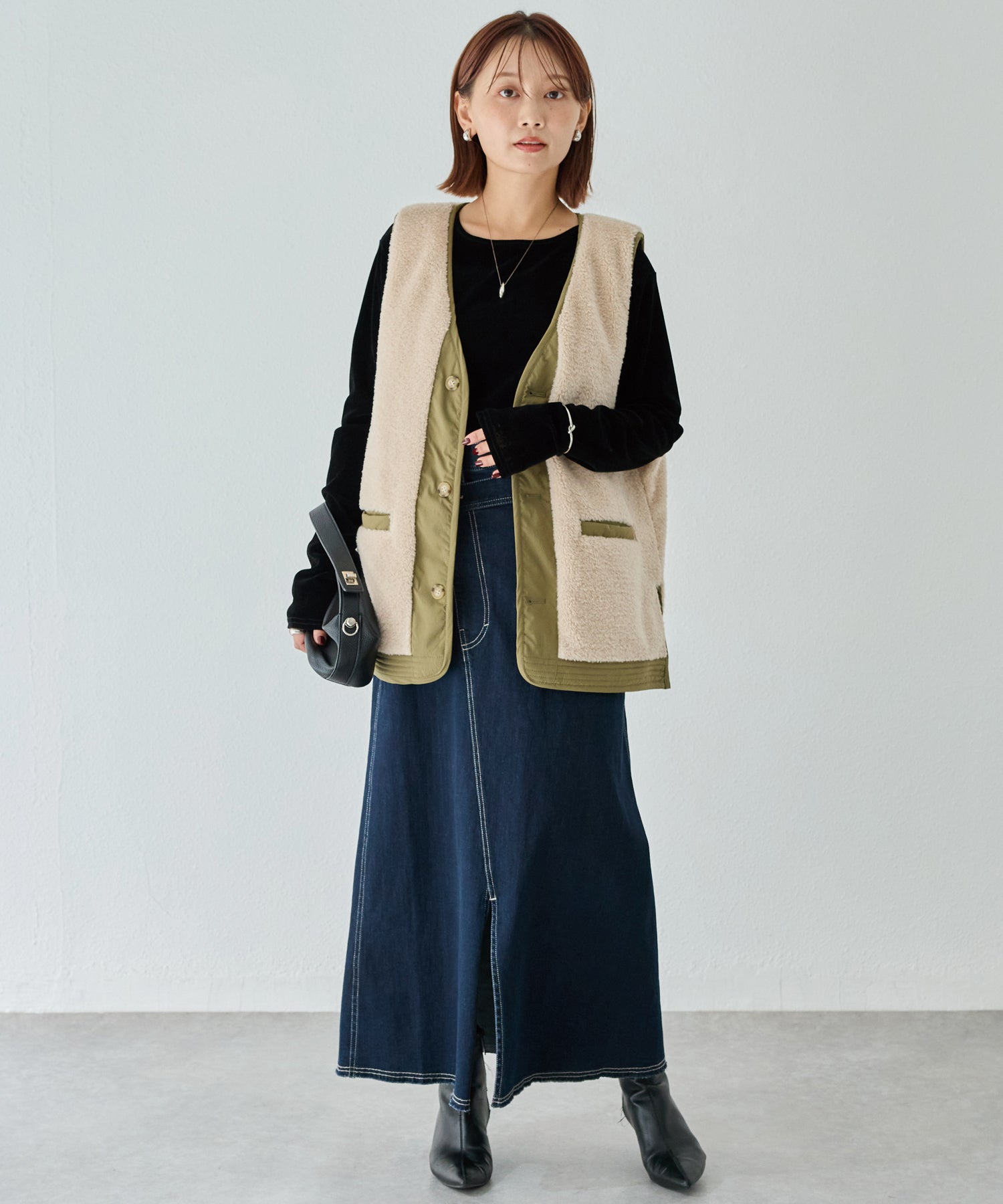 カーキ model:156cm 着用サイズ:M