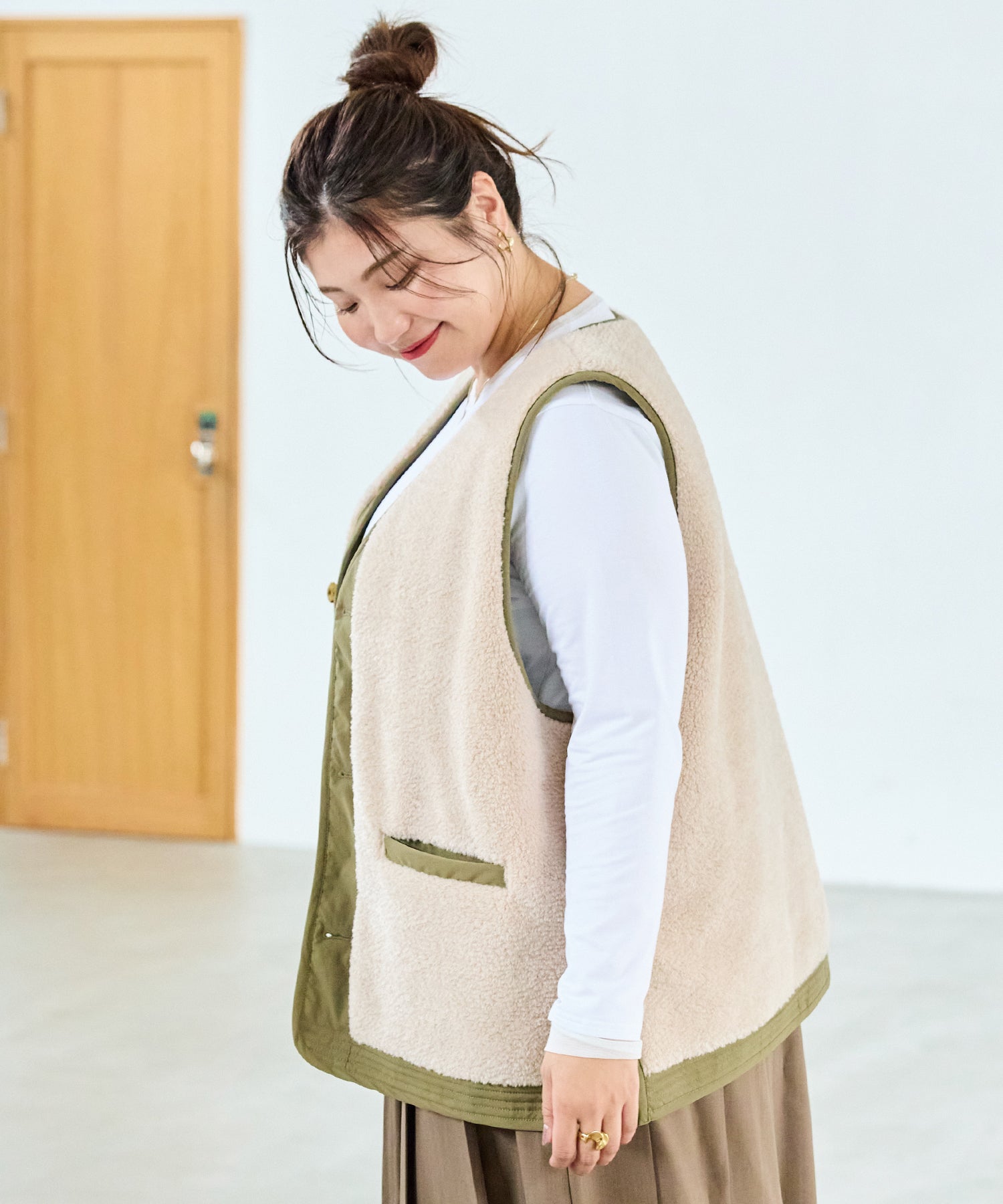 カーキ model:162cm 着用サイズ:3L