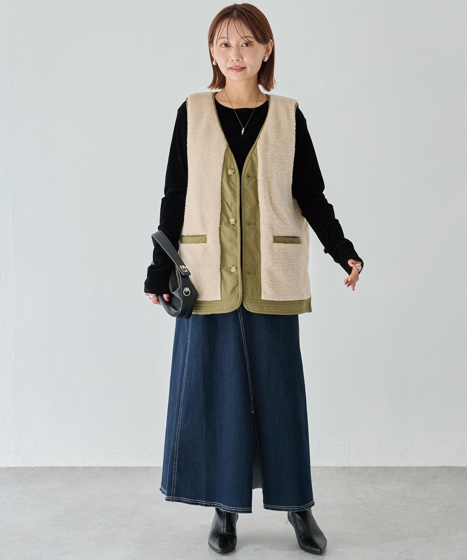 カーキ model:156cm 着用サイズ:M