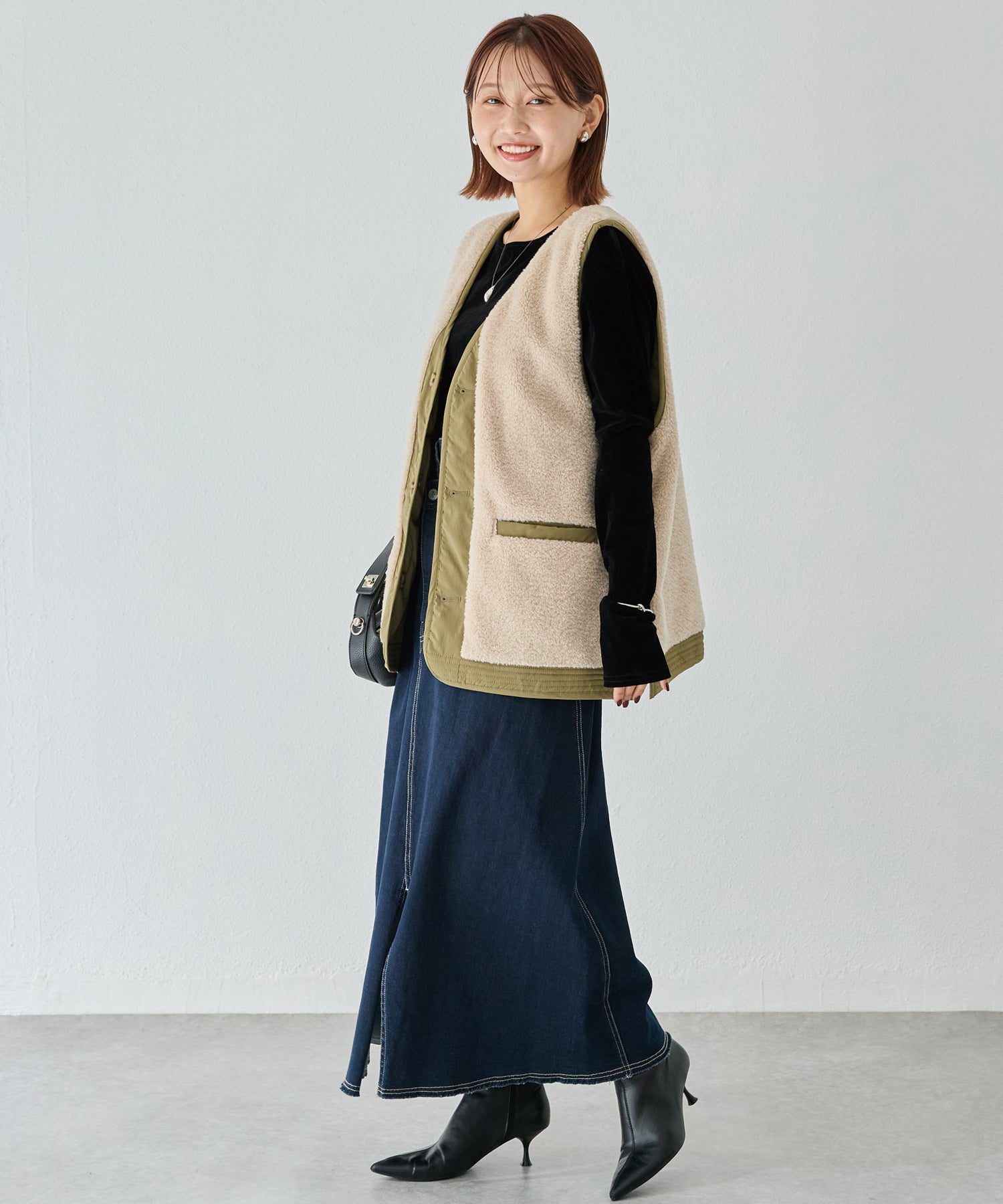 カーキ model:156cm 着用サイズ:M