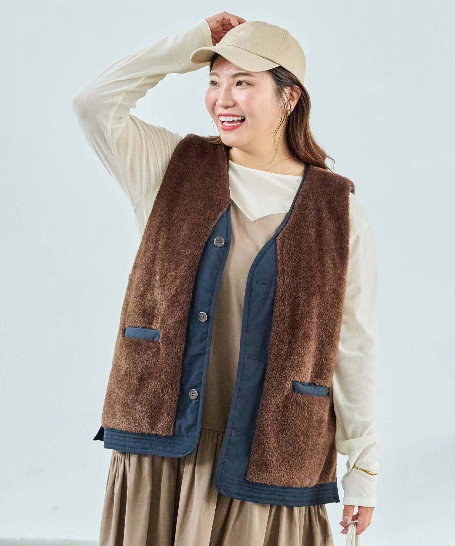 ネイビー model:162cm 着用サイズ:3L