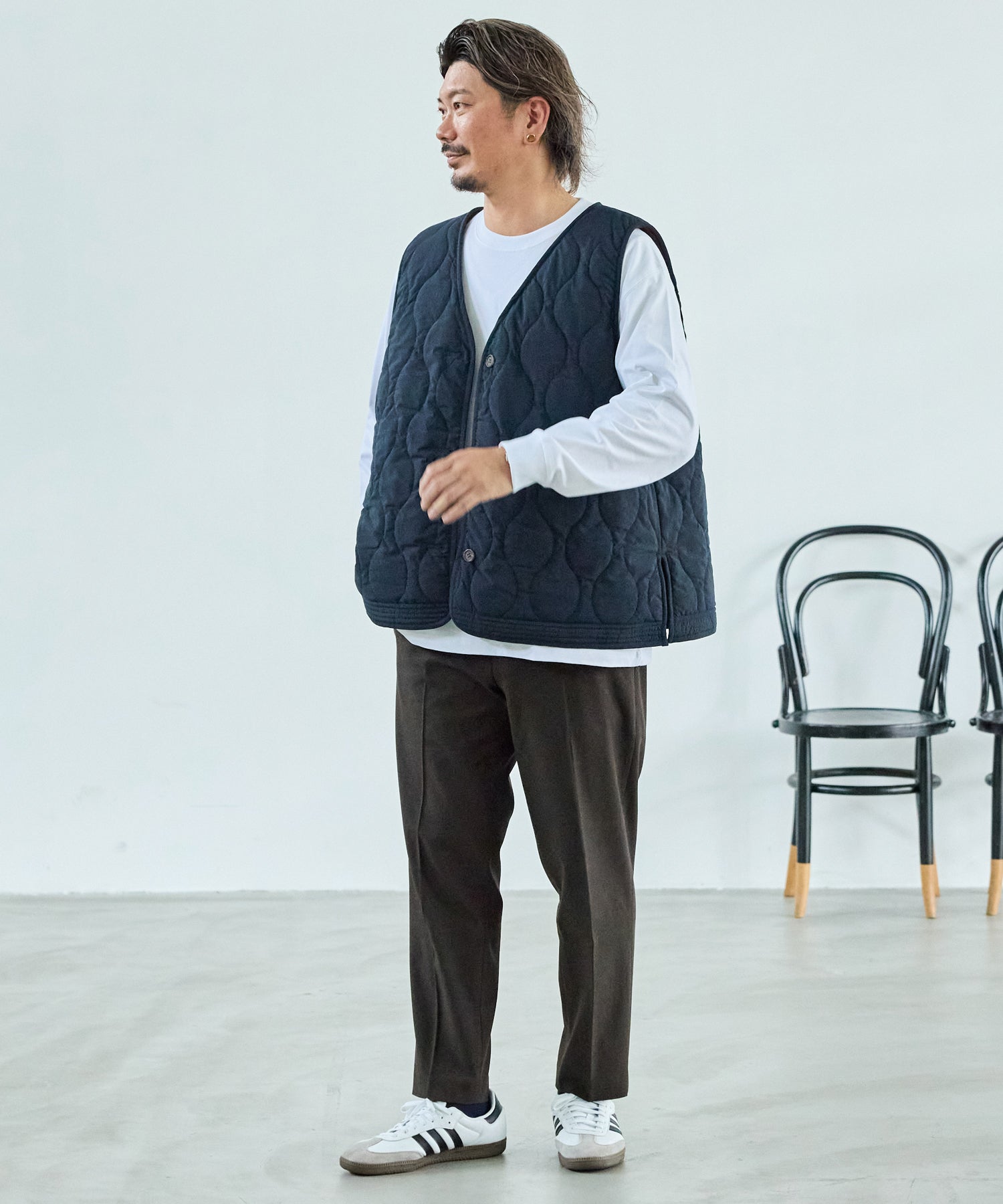 ネイビー model:182cm 着用サイズ:4L
