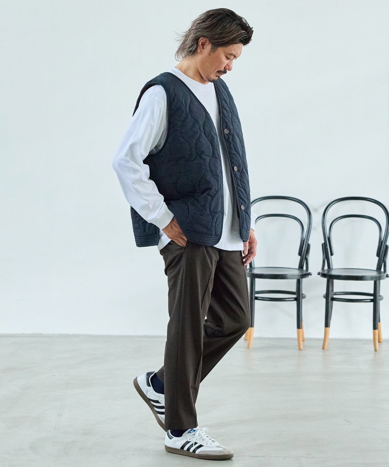ネイビー model:182cm 着用サイズ:4L