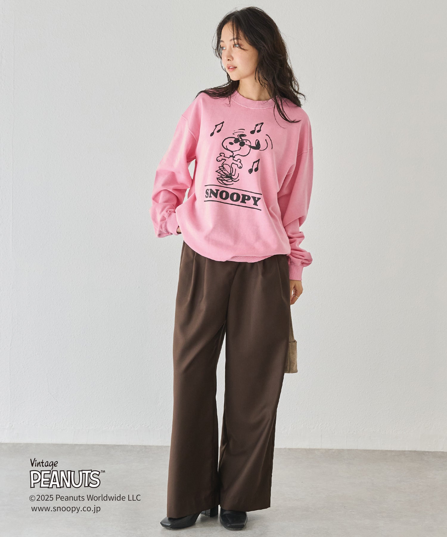【PEANUTS / SNOOPY】別注 music sweat スヌーピーロゴスウェット