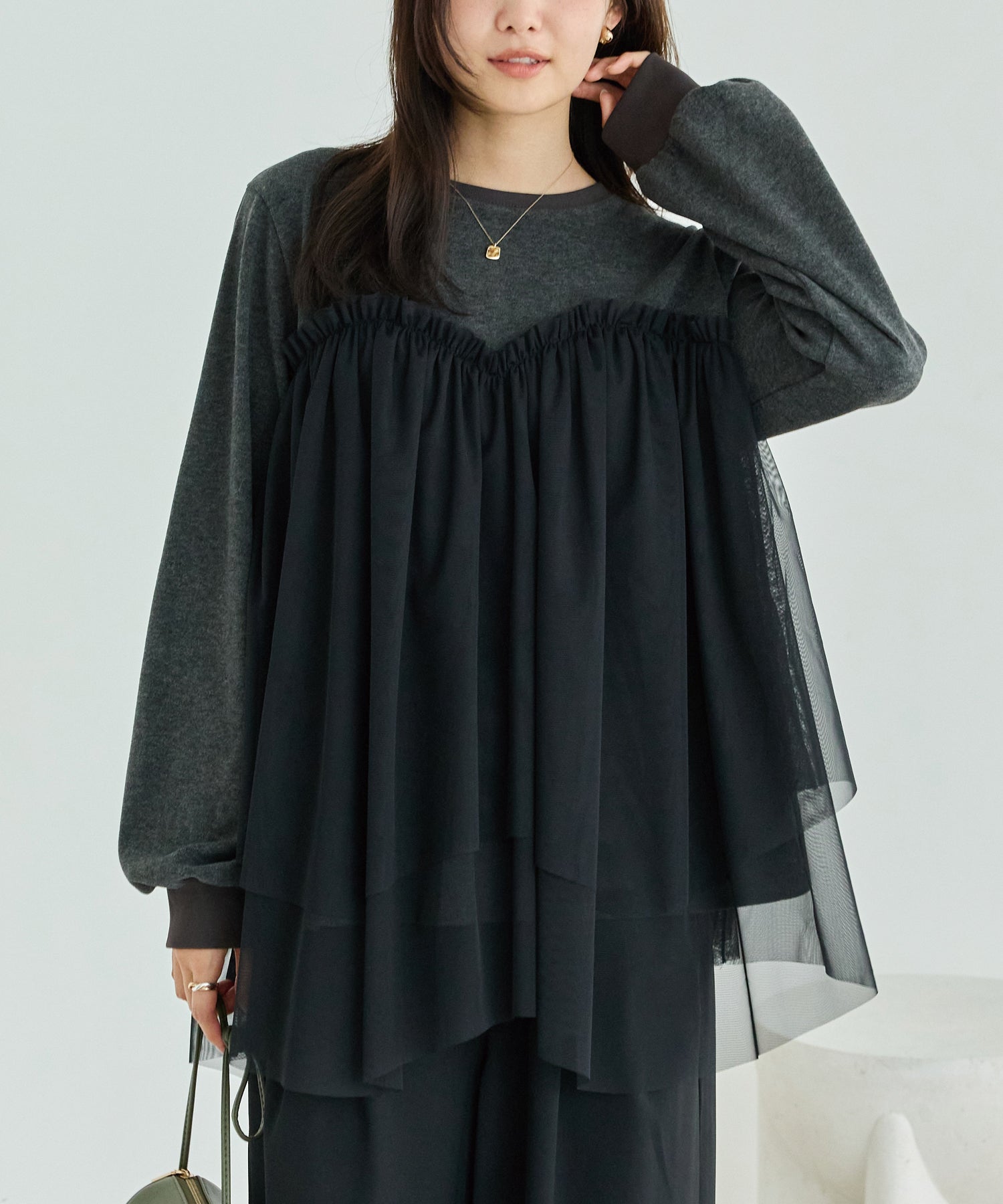 チャコールグレー model:160cm 着用サイズ:M