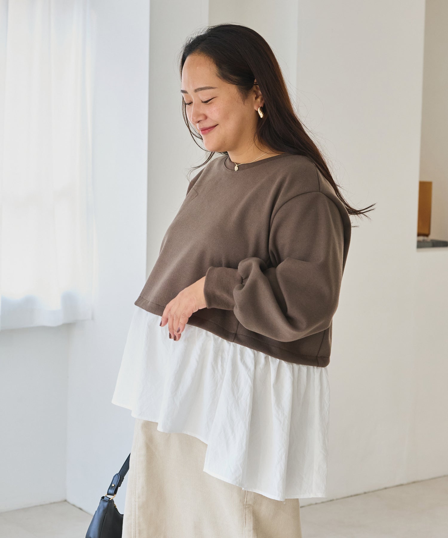 ブラウン model:161cm 着用サイズ:3L