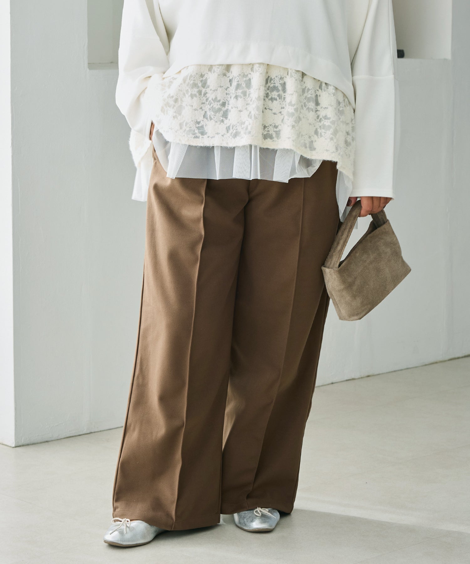 ブラウン model:161cm 着用サイズ:3L