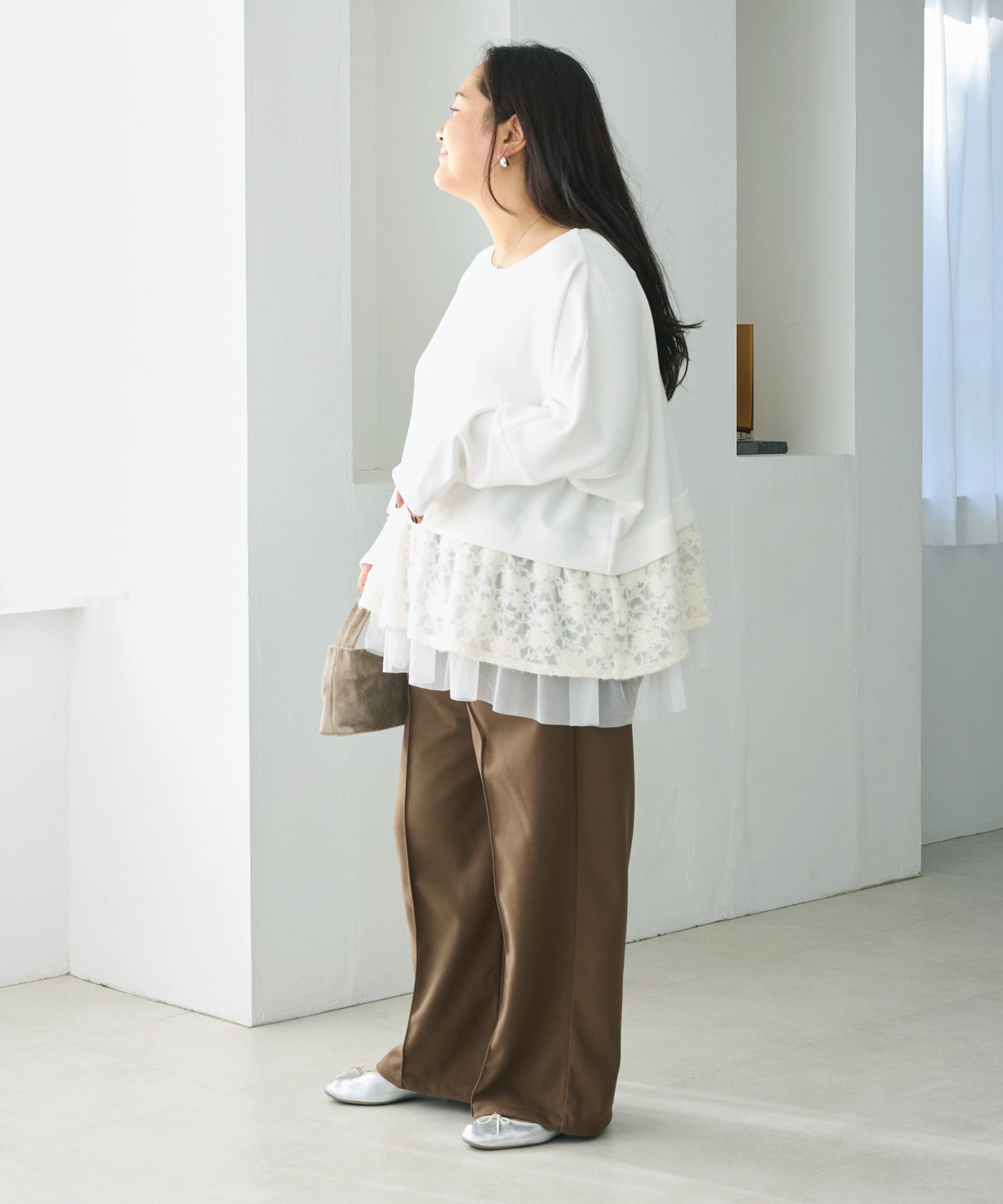 ブラウン model:161cm 着用サイズ:3L