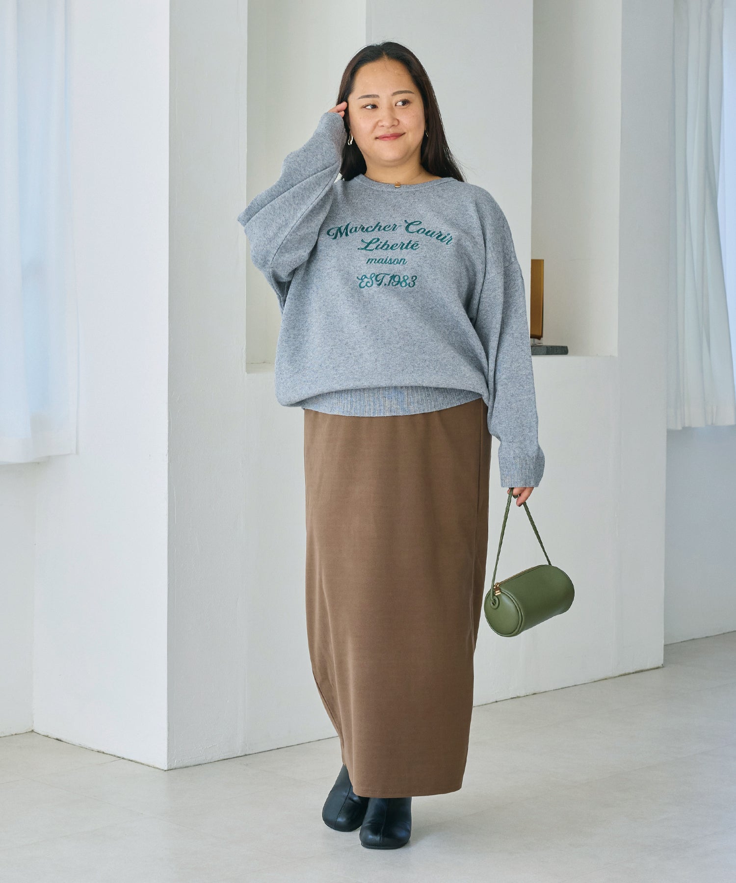 ブラウン model:161cm 着用サイズ:3L