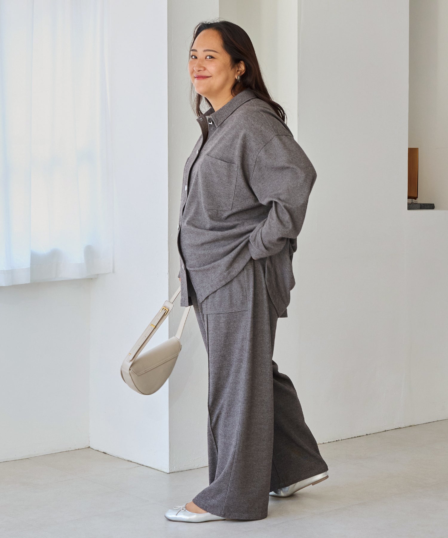 ブラウン model:161cm 着用サイズ:3L
