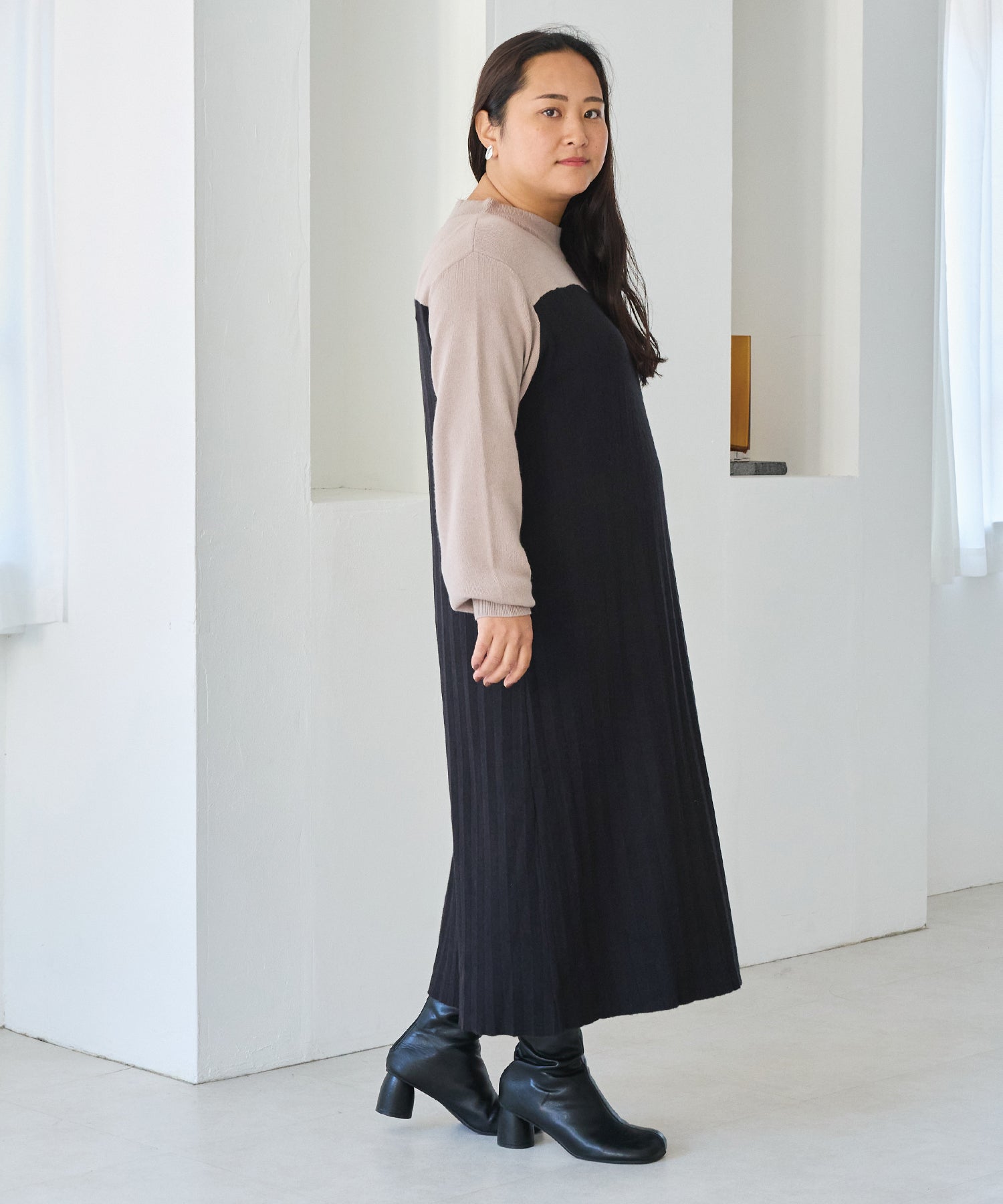 ベージュ model:161cm 着用サイズ:3L