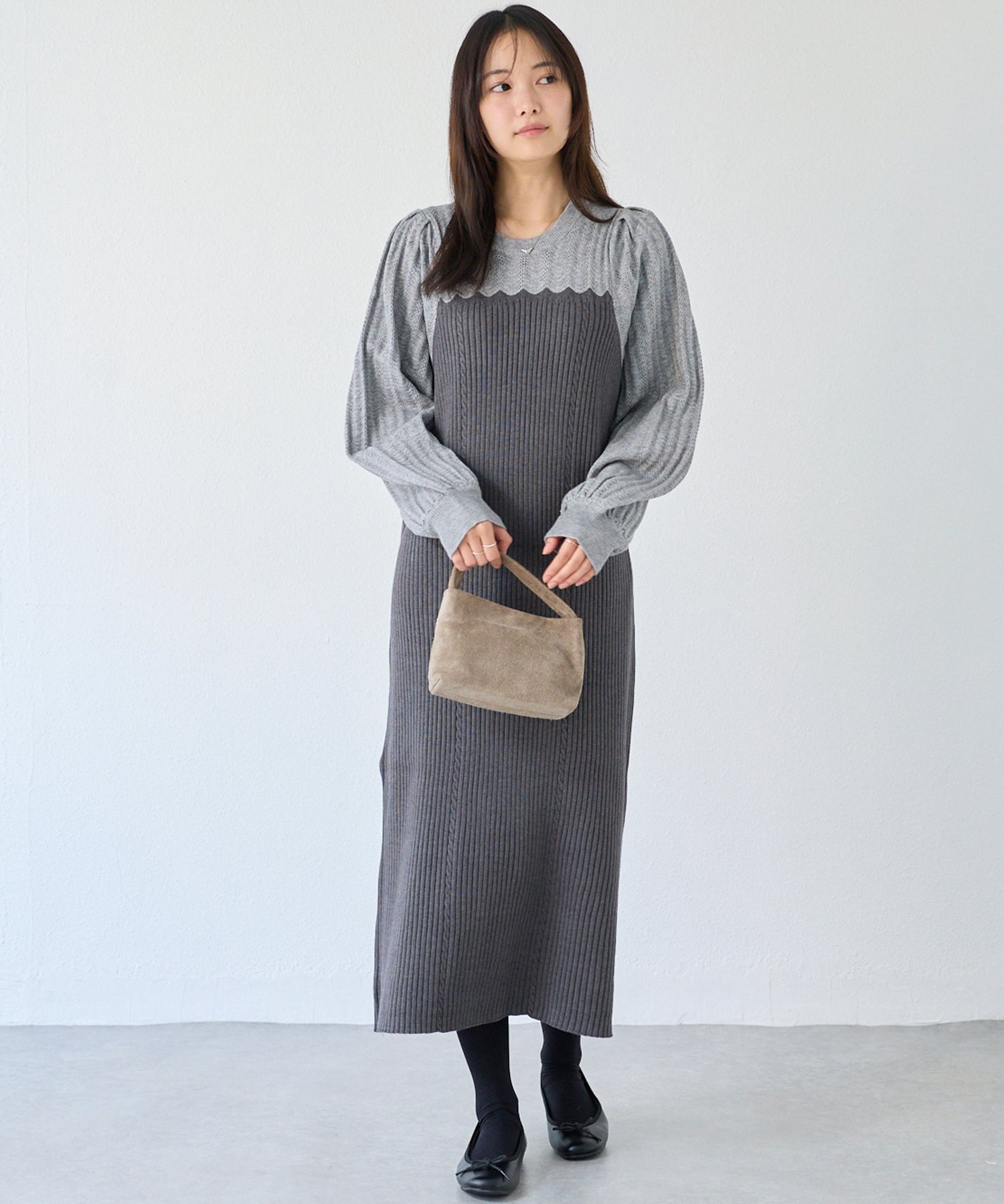 グレー model:160cm 着用サイズ:F