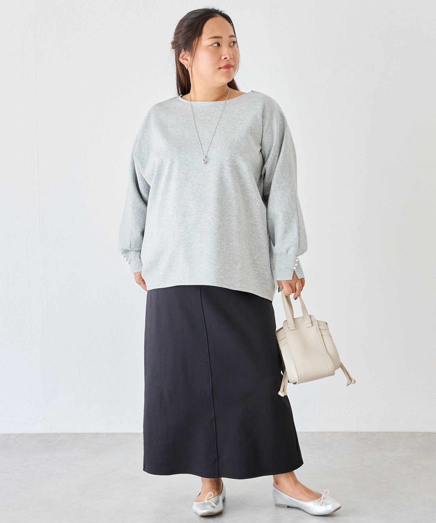 グレー model:161cm 着用サイズ:3L