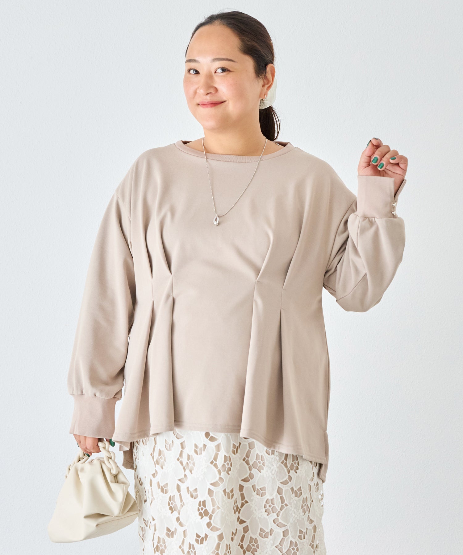 グレージュ model:161cm 着用サイズ:3L