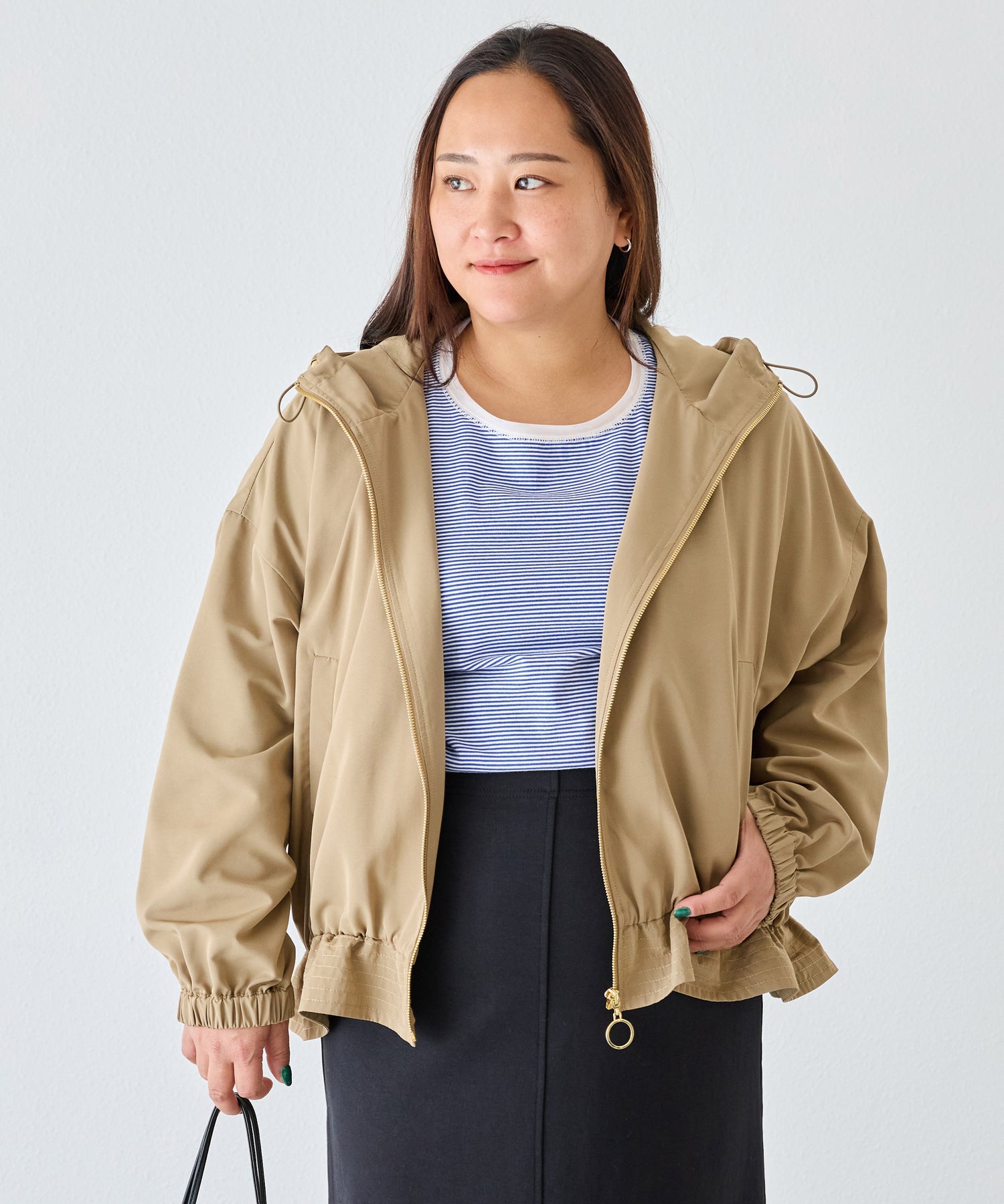 ベージュ model:161cm 着用サイズ:3L