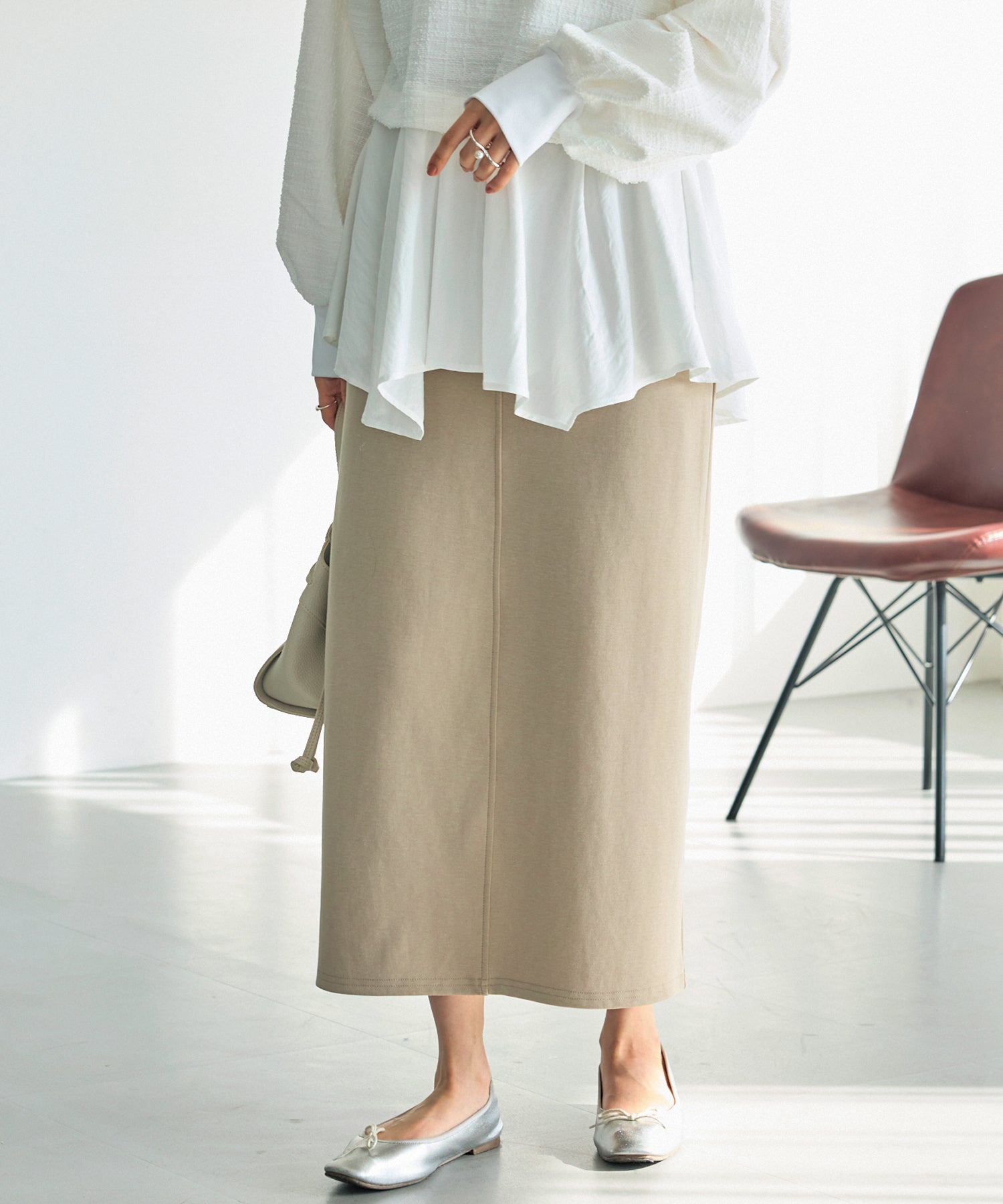 ベージュ model:163cm 着用サイズ:M