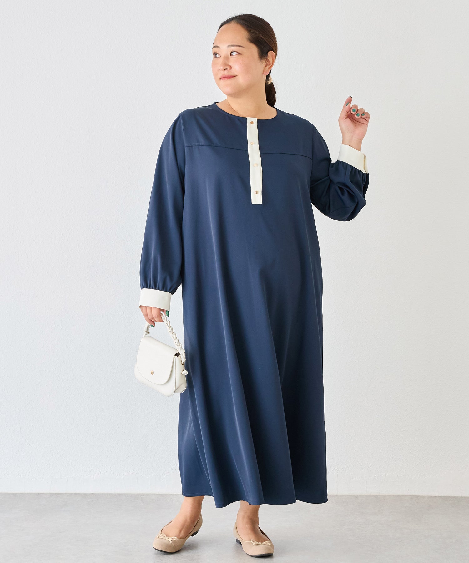 ネイビー model:161cm 着用サイズ:3L