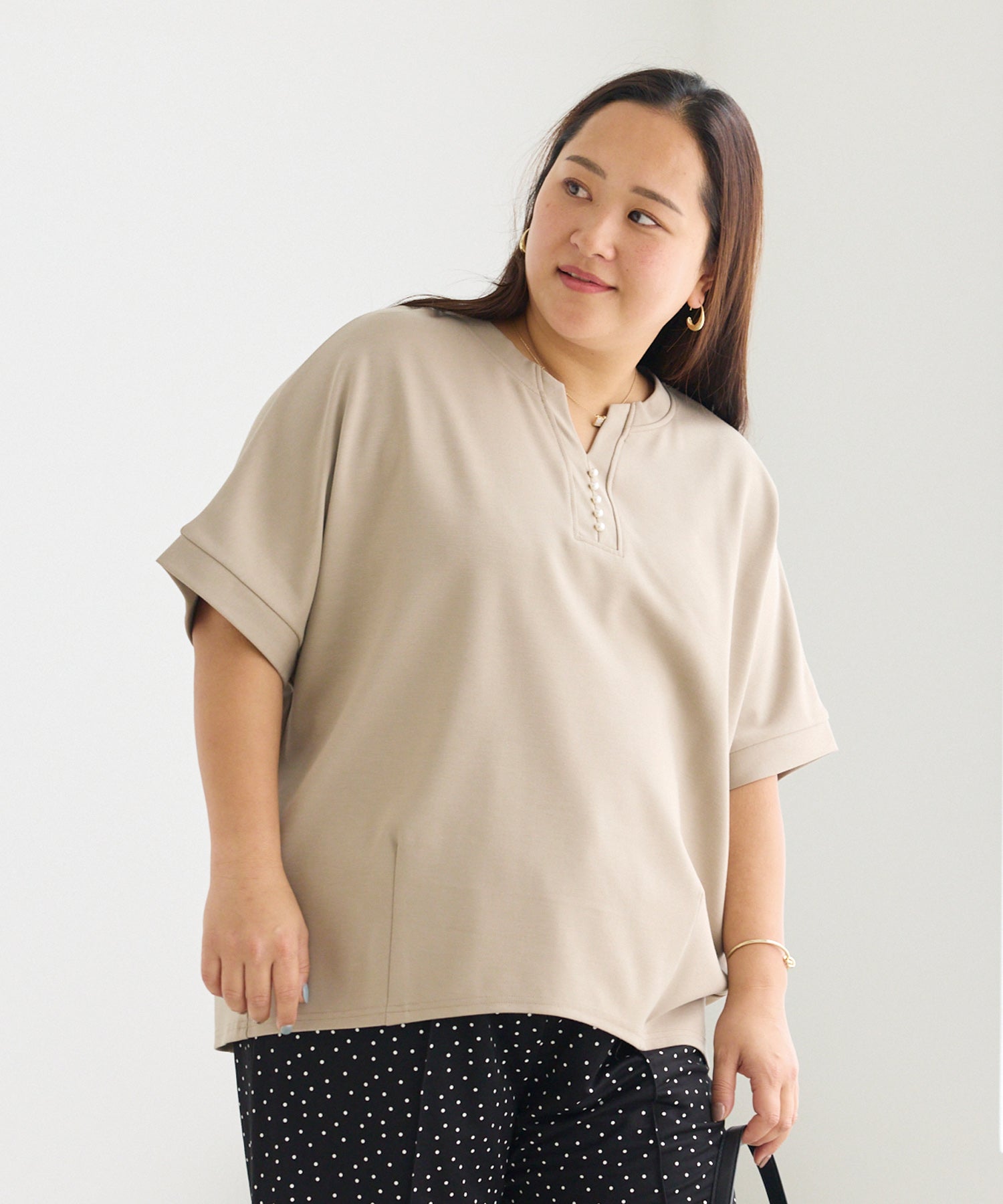 ベージュ model:161cm 着用サイズ:3L
