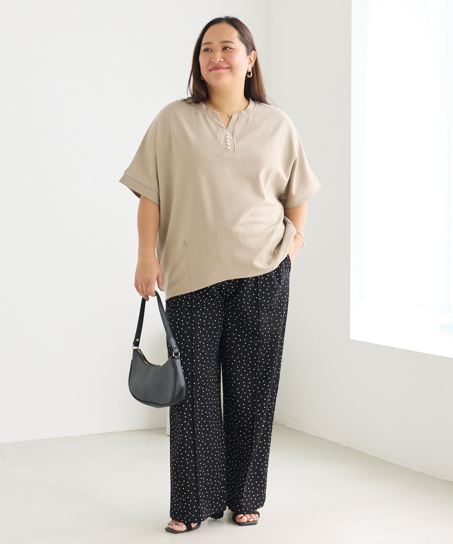 ベージュ model:161cm 着用サイズ:3L
