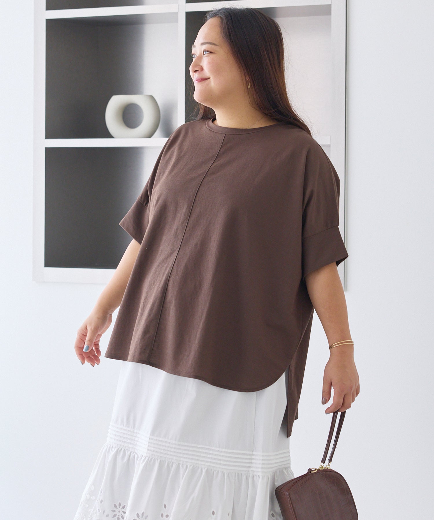 ブラウン model:161cm 着用サイズ:3L