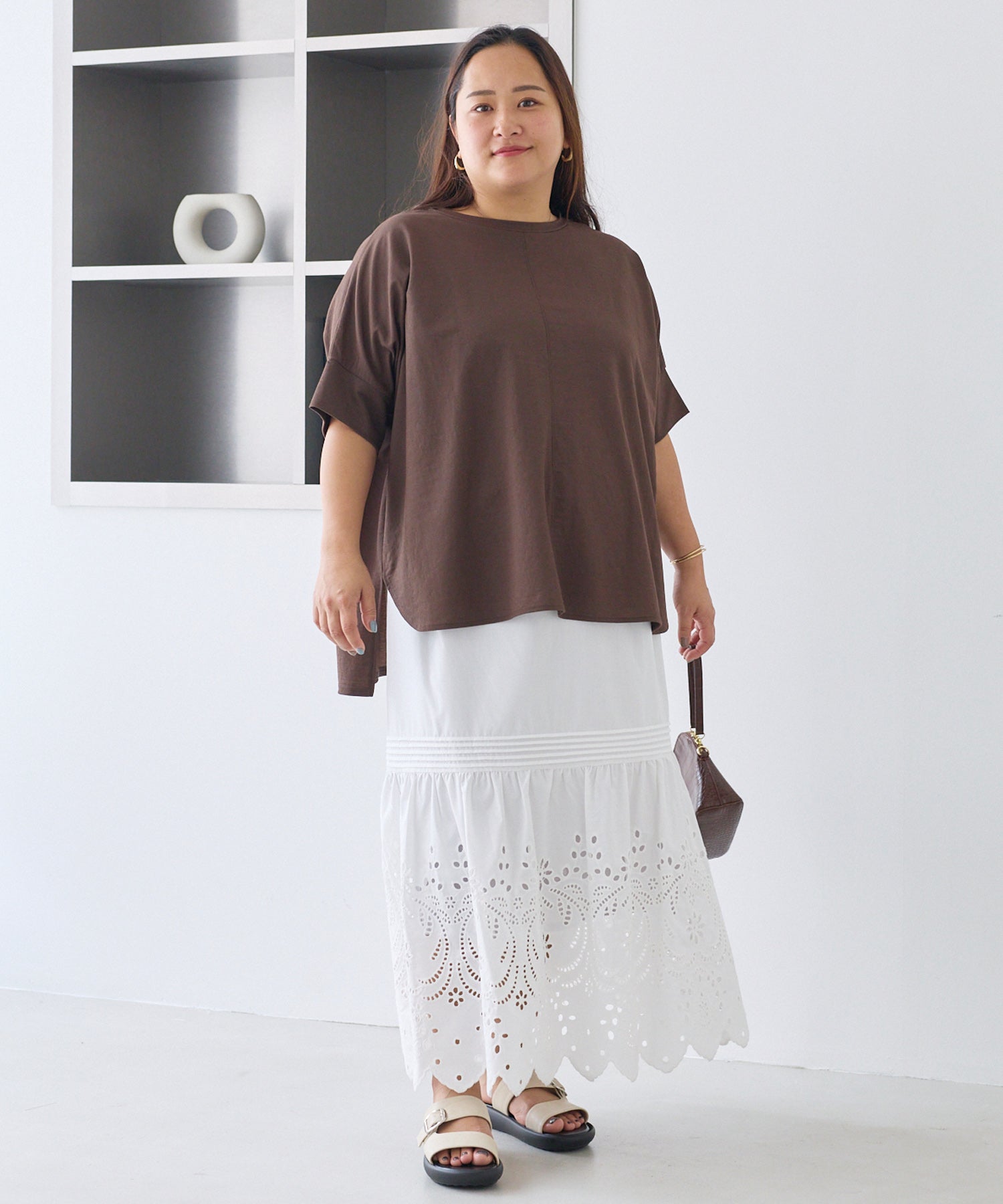ブラウン model:161cm 着用サイズ:3L