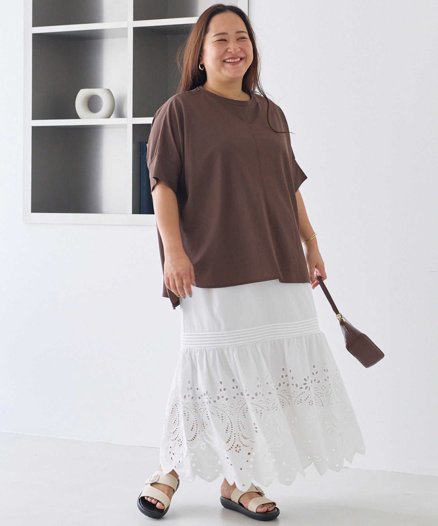 ブラウン model:161cm 着用サイズ:3L