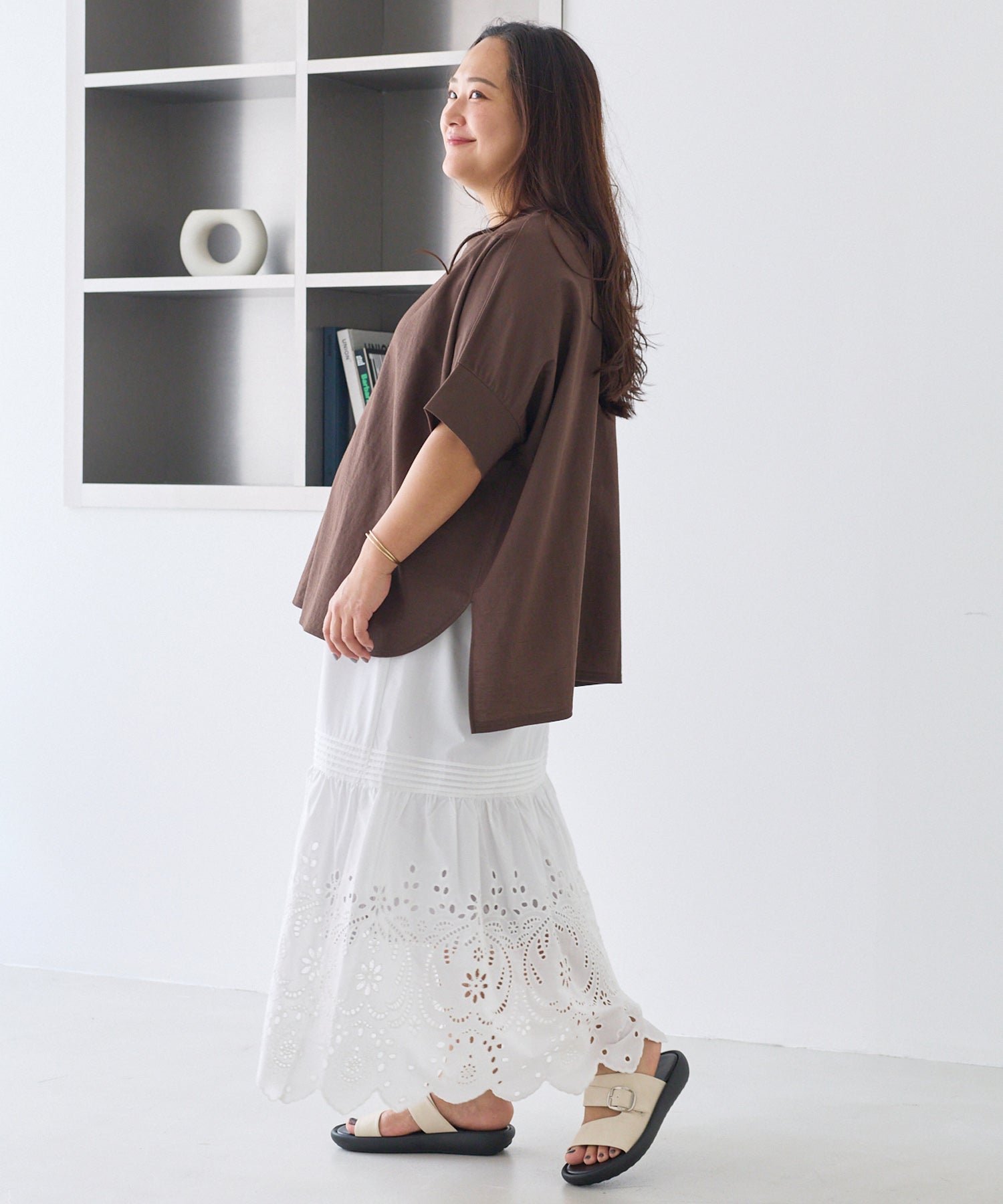 ブラウン model:161cm 着用サイズ:3L