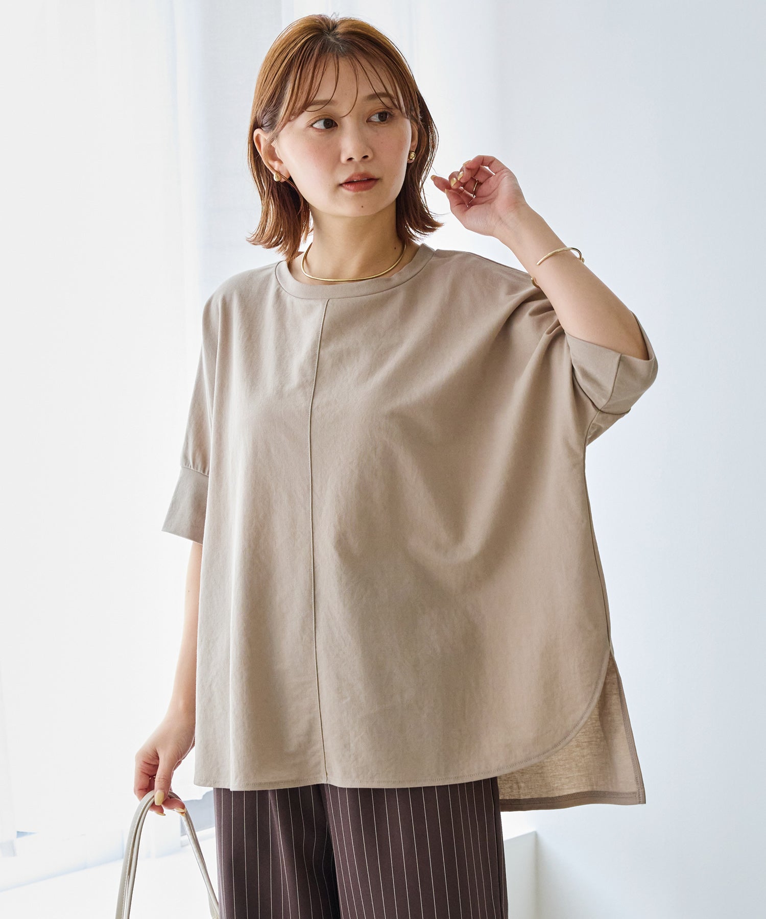 ベージュ model:156cm 着用サイズ:M