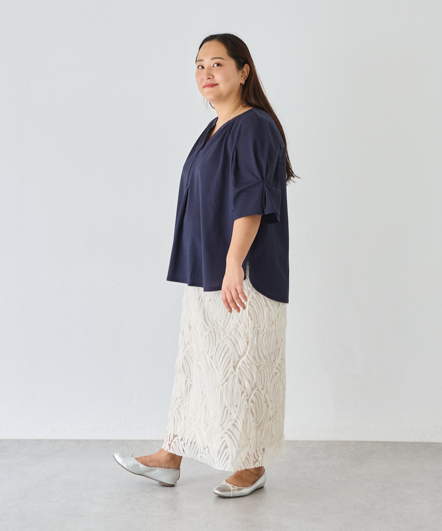 ネイビー model:161cm 着用サイズ:3L