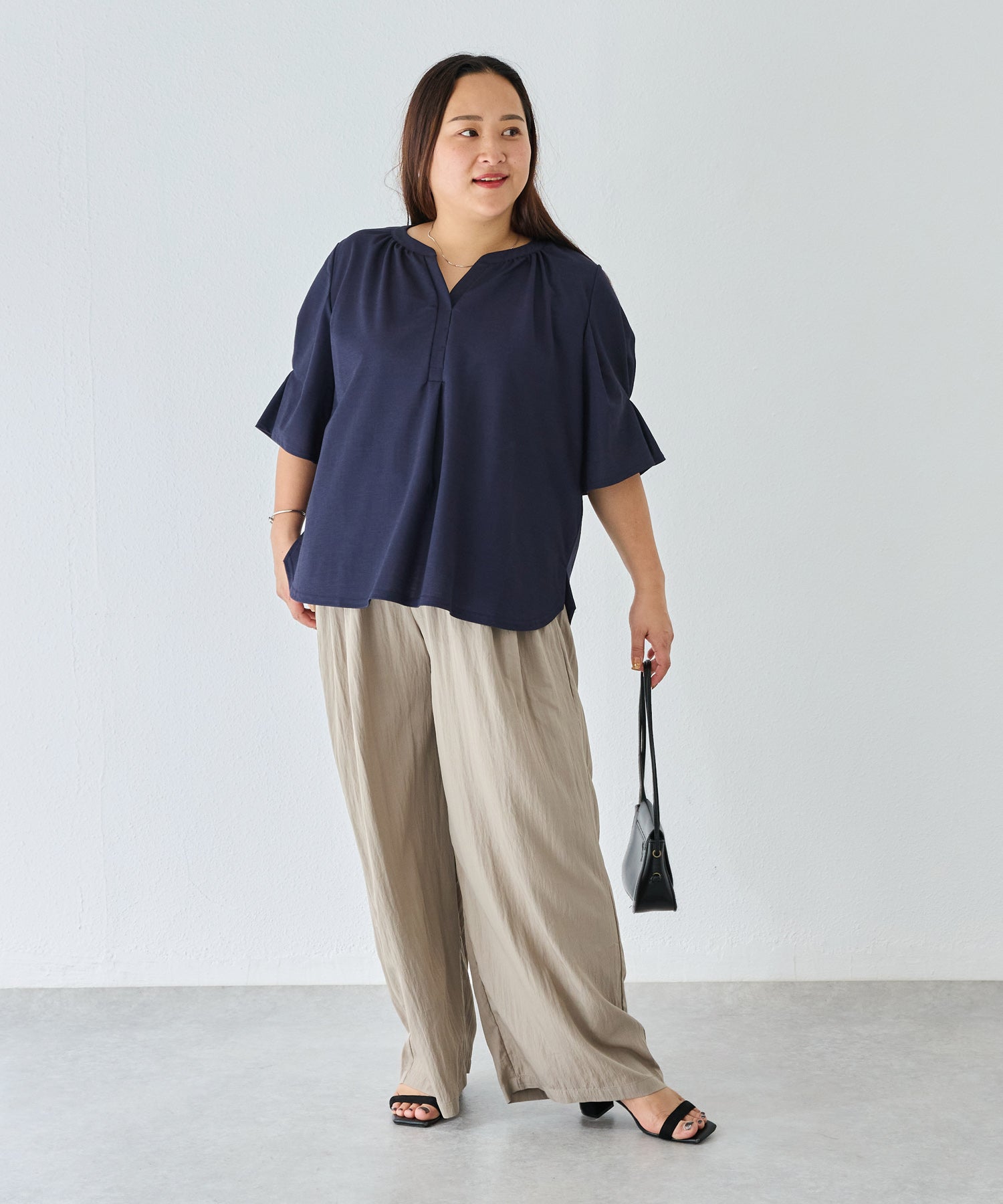 ネイビー model:161cm 着用サイズ:3L