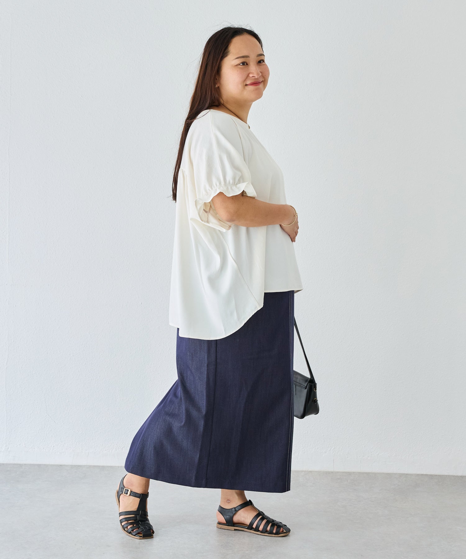 ネイビー model:161cm 着用サイズ:3L