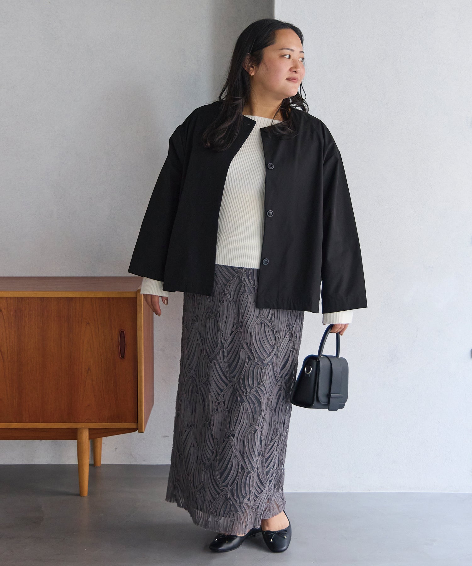チャコールグレー model:161cm 着用サイズ:3L