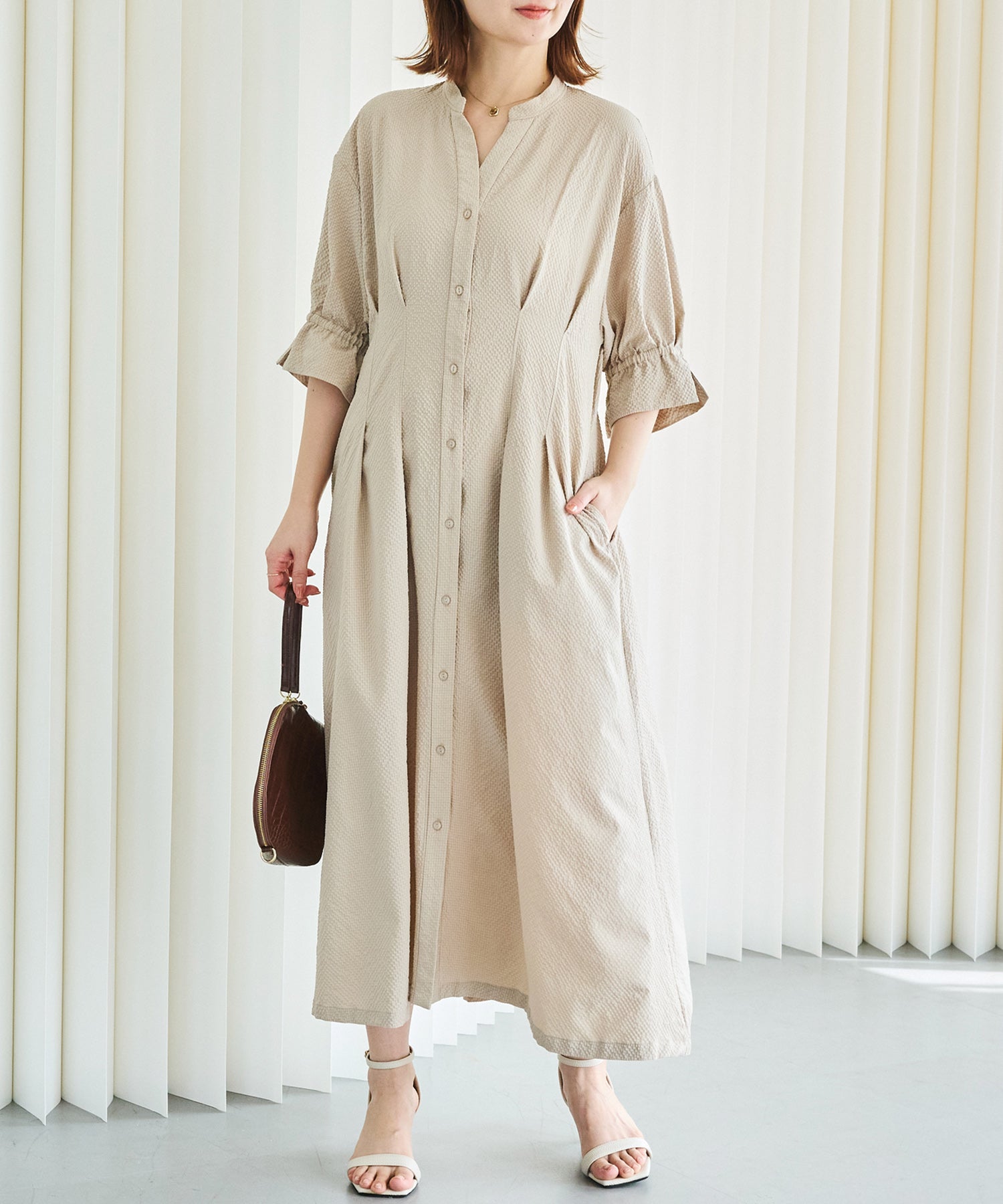 ライトベージュ model:156cm 着用サイズ:M