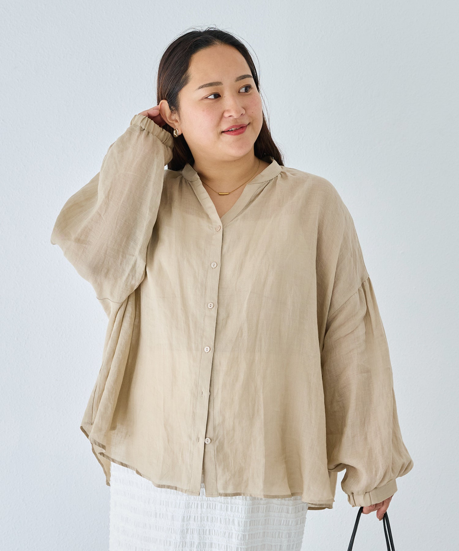 ベージュ model:161cm 着用サイズ:3L