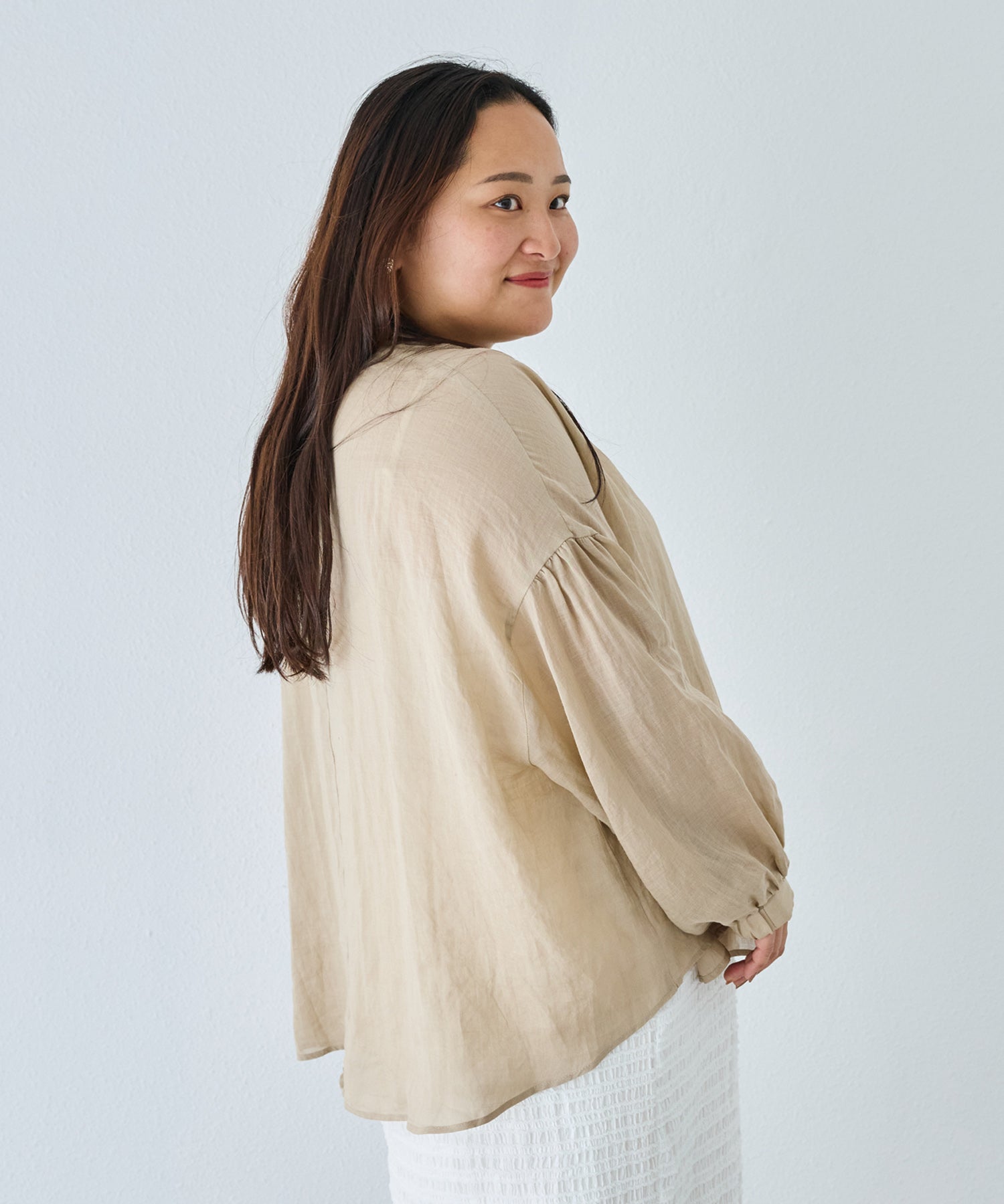 ベージュ model:161cm 着用サイズ:3L