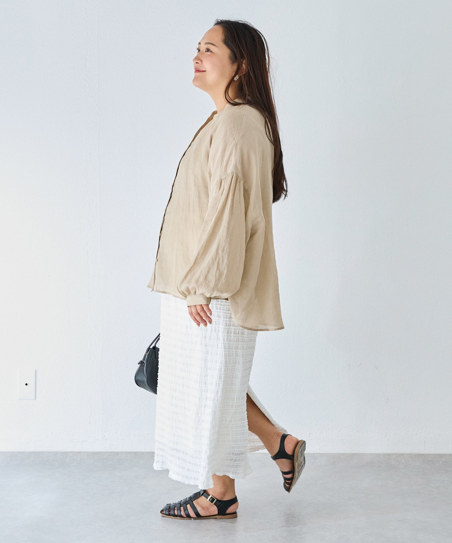 ベージュ model:161cm 着用サイズ:3L