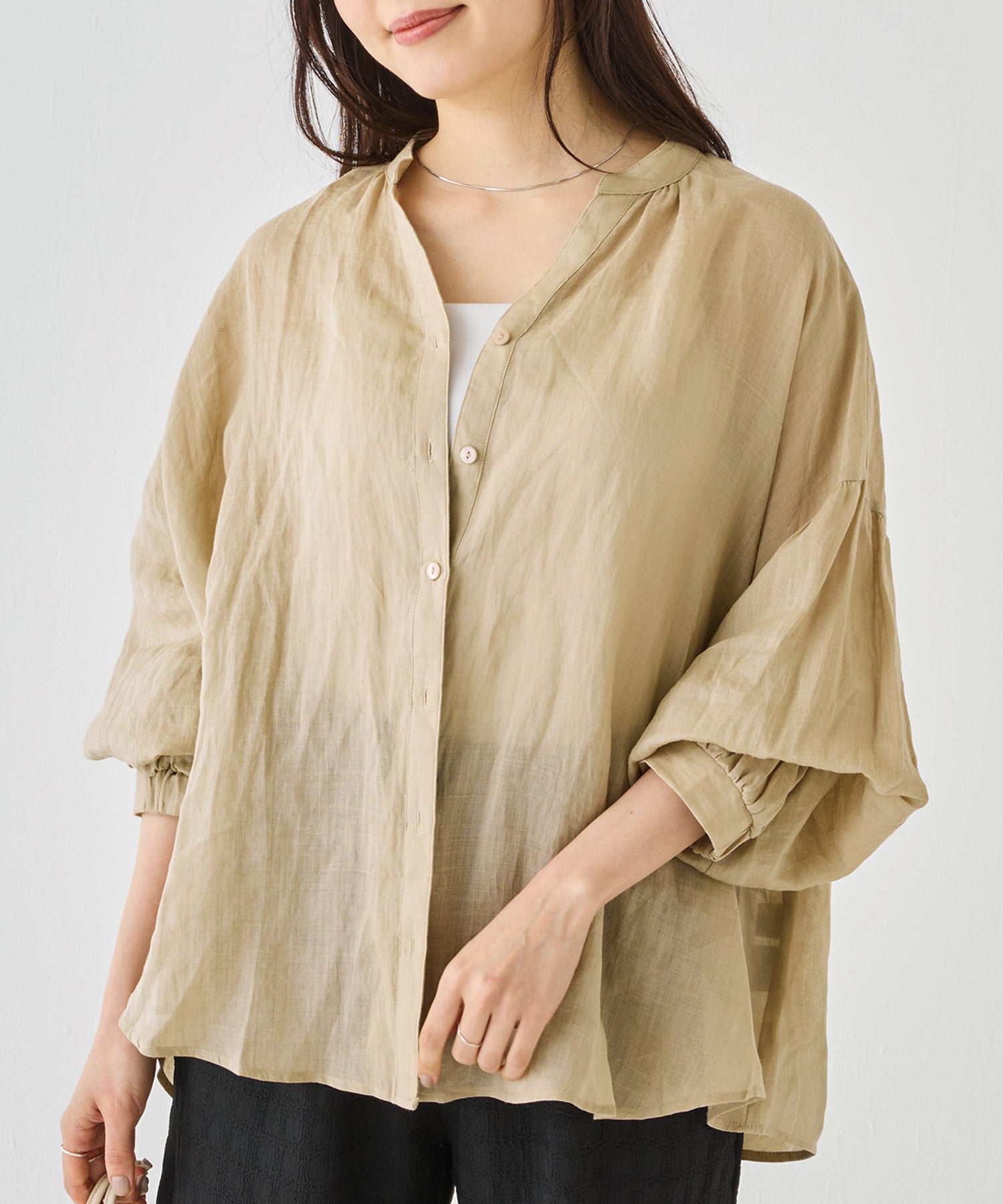 ベージュ model:163cm 着用サイズ:M