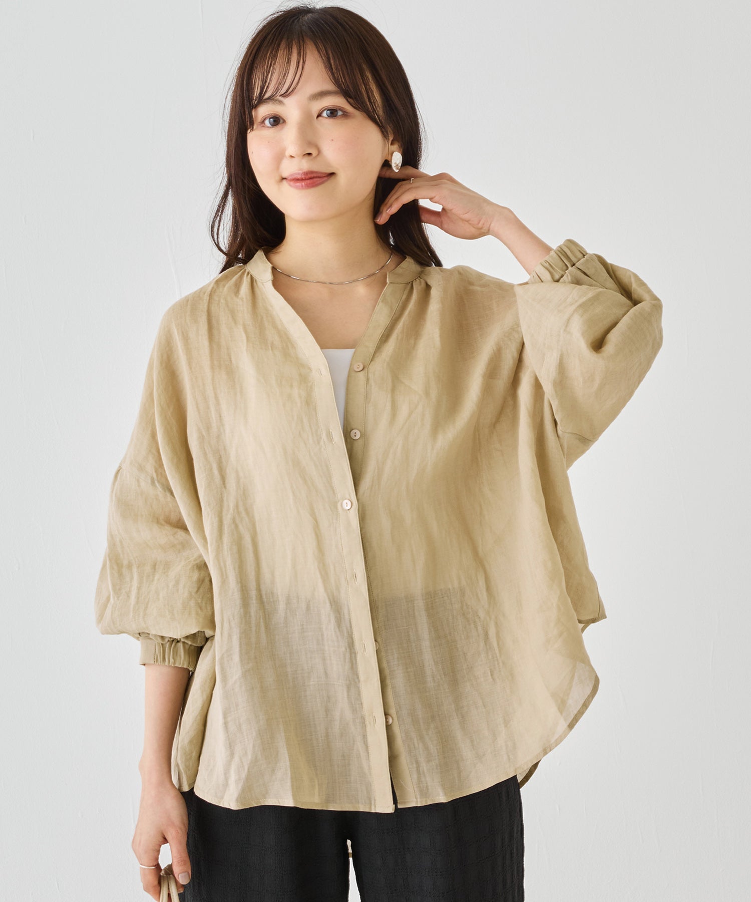 ベージュ model:163cm 着用サイズ:M