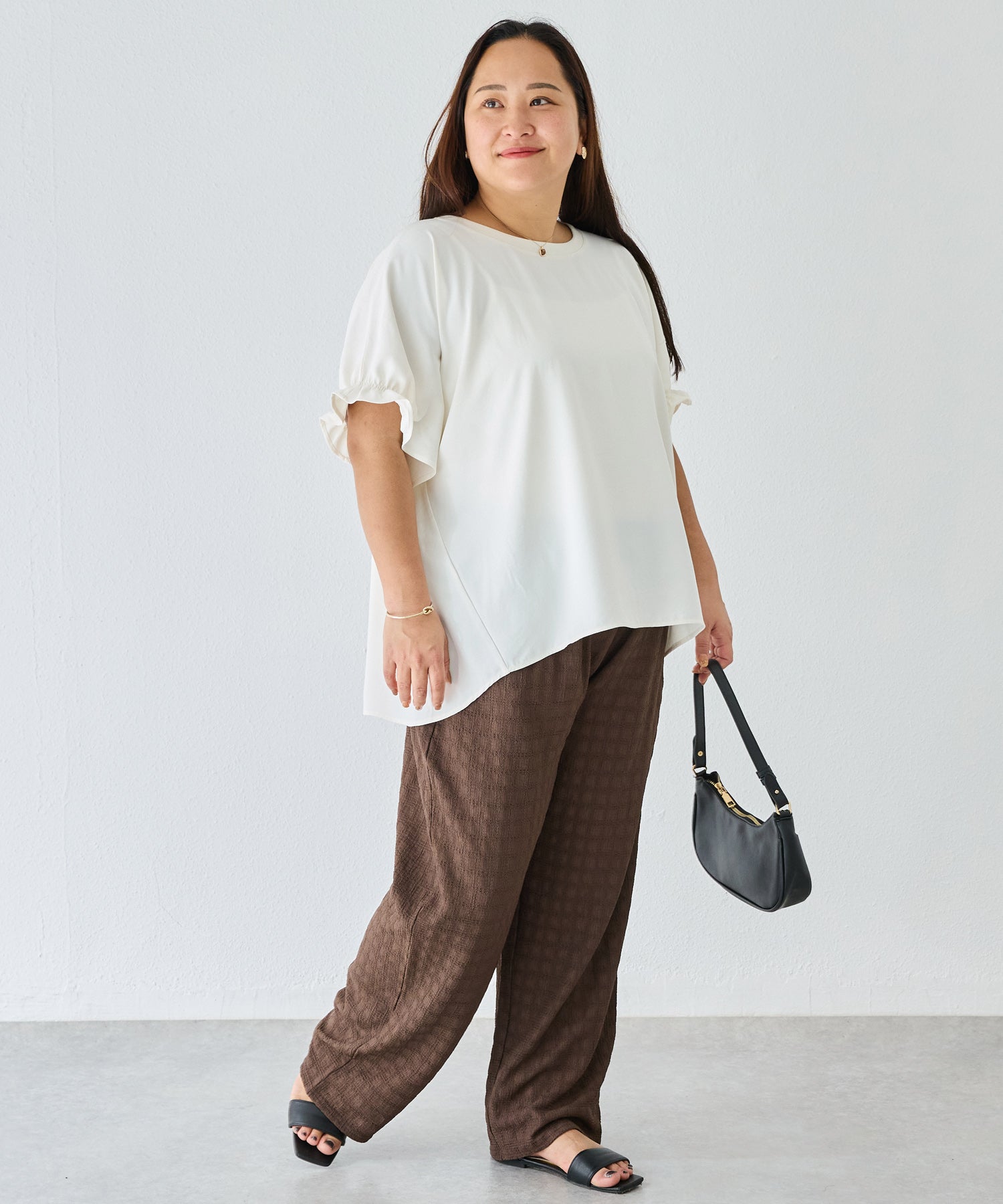 ブラウン model:161cm 着用サイズ:3L
