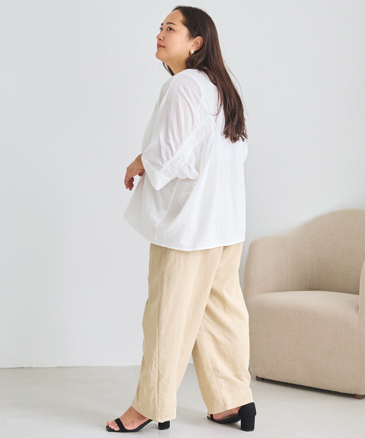 ベージュ model:161cm 着用サイズ:3L