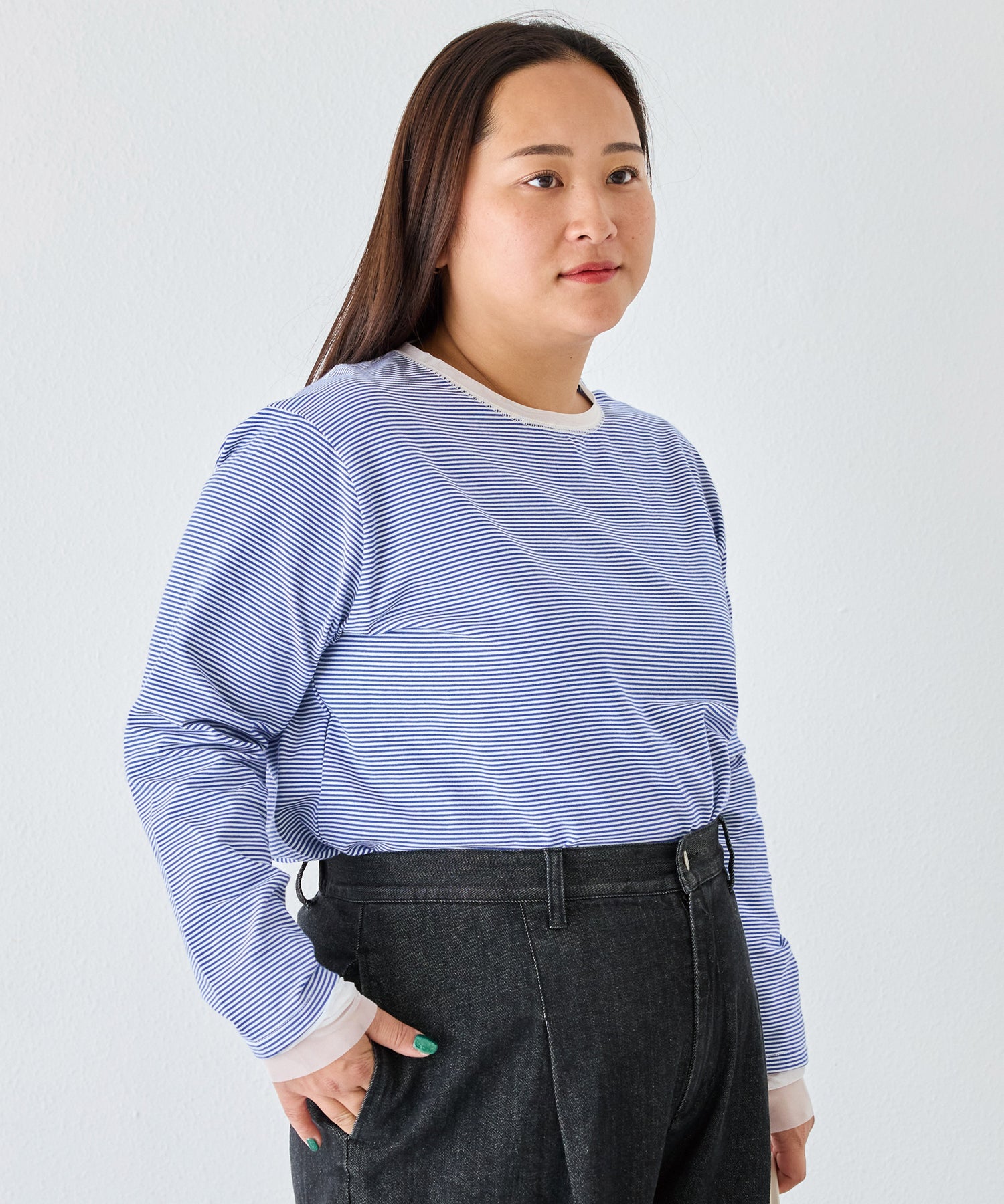 ブルー model:161cm 着用サイズ:3L