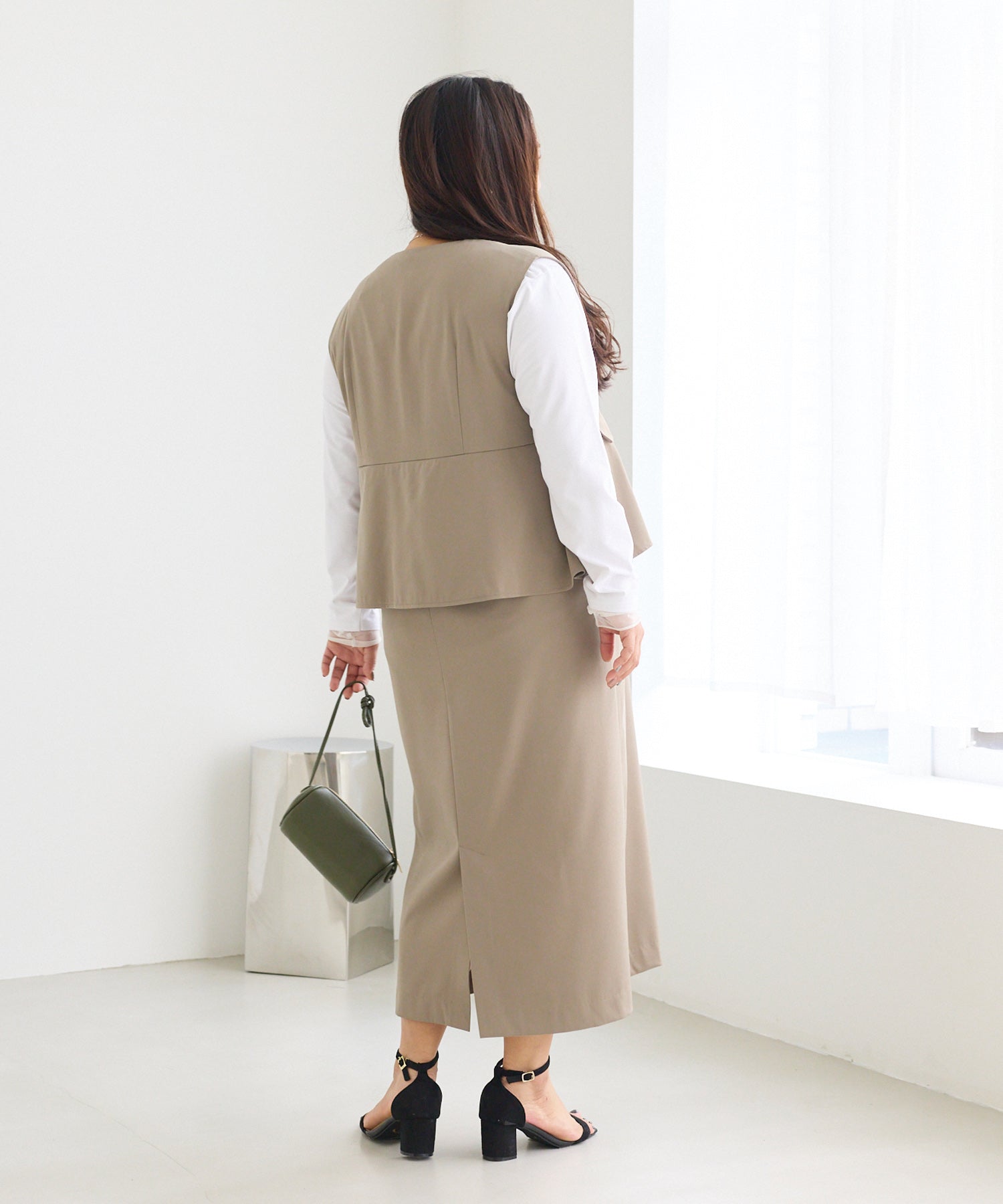 ベージュ model:161cm 着用サイズ:3L